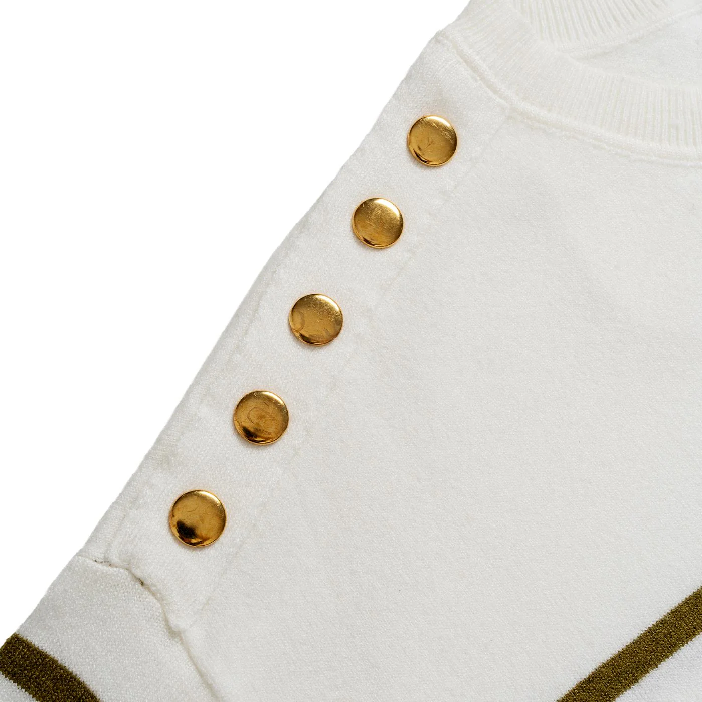 Only Tiba LS O-Neck Button CS Knt Cloud Dancer - Image 3