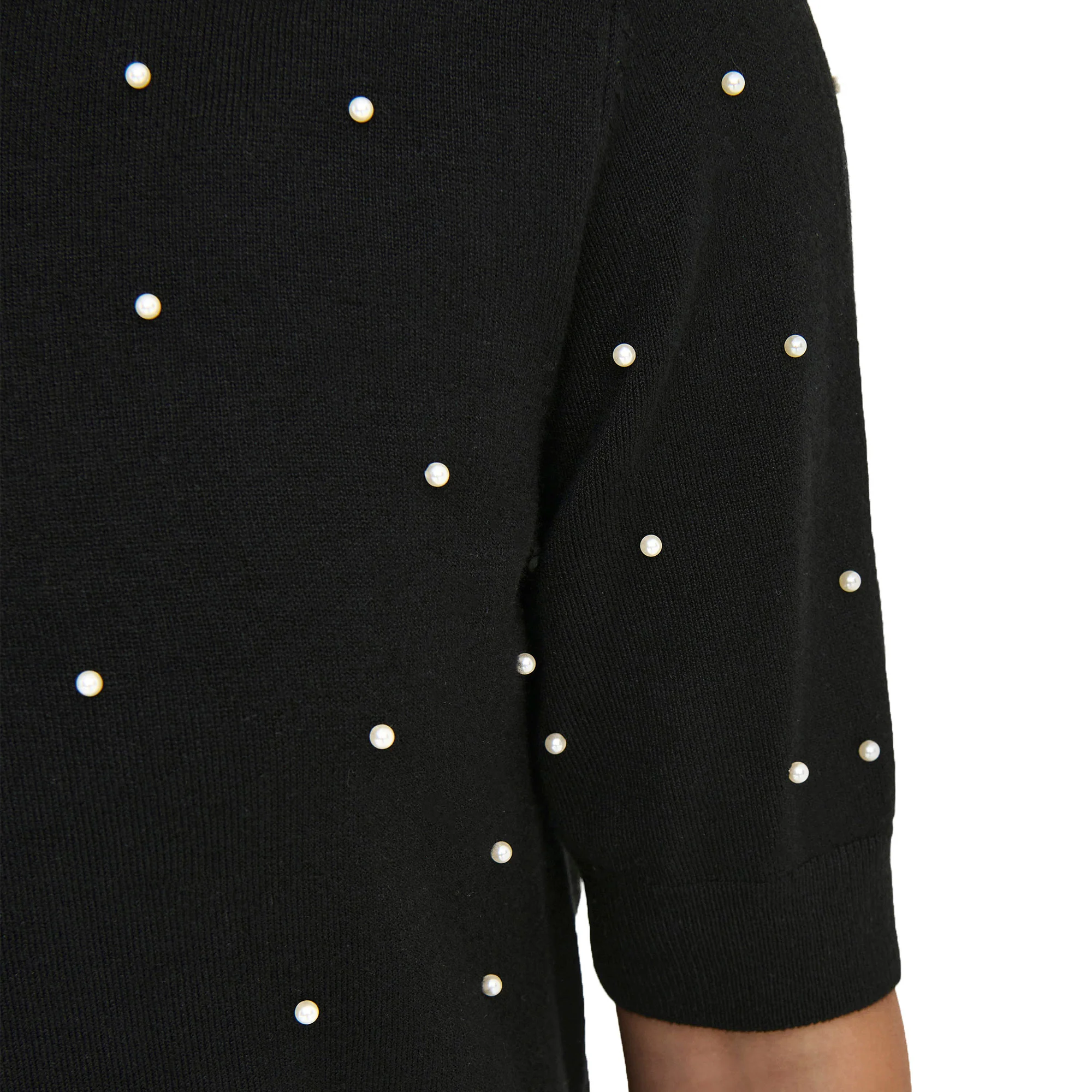 Only Venice Life SS Pearl O-Neck Knit Black - Image 3