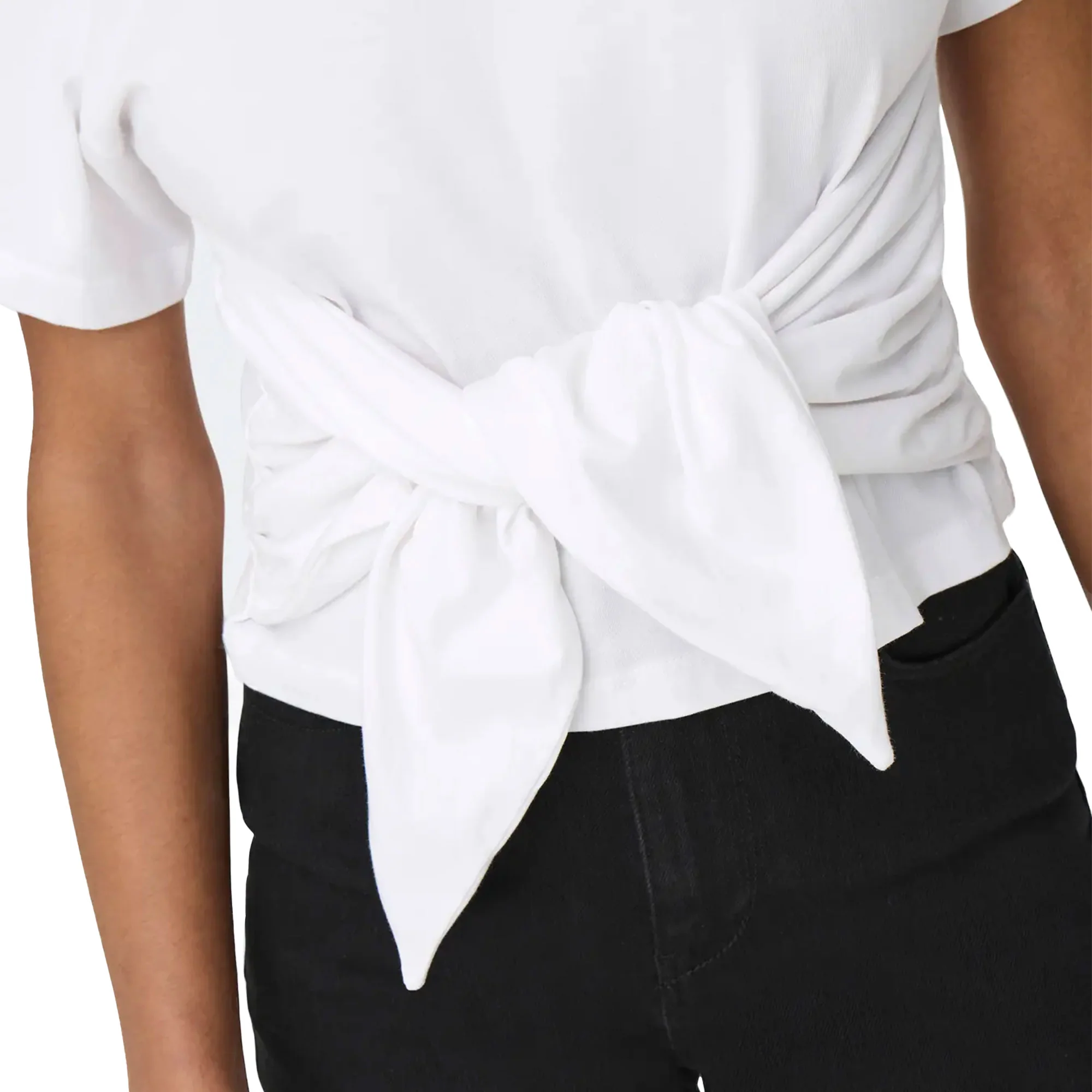Only Will Life S/S Tie Top Bright White - Image 3