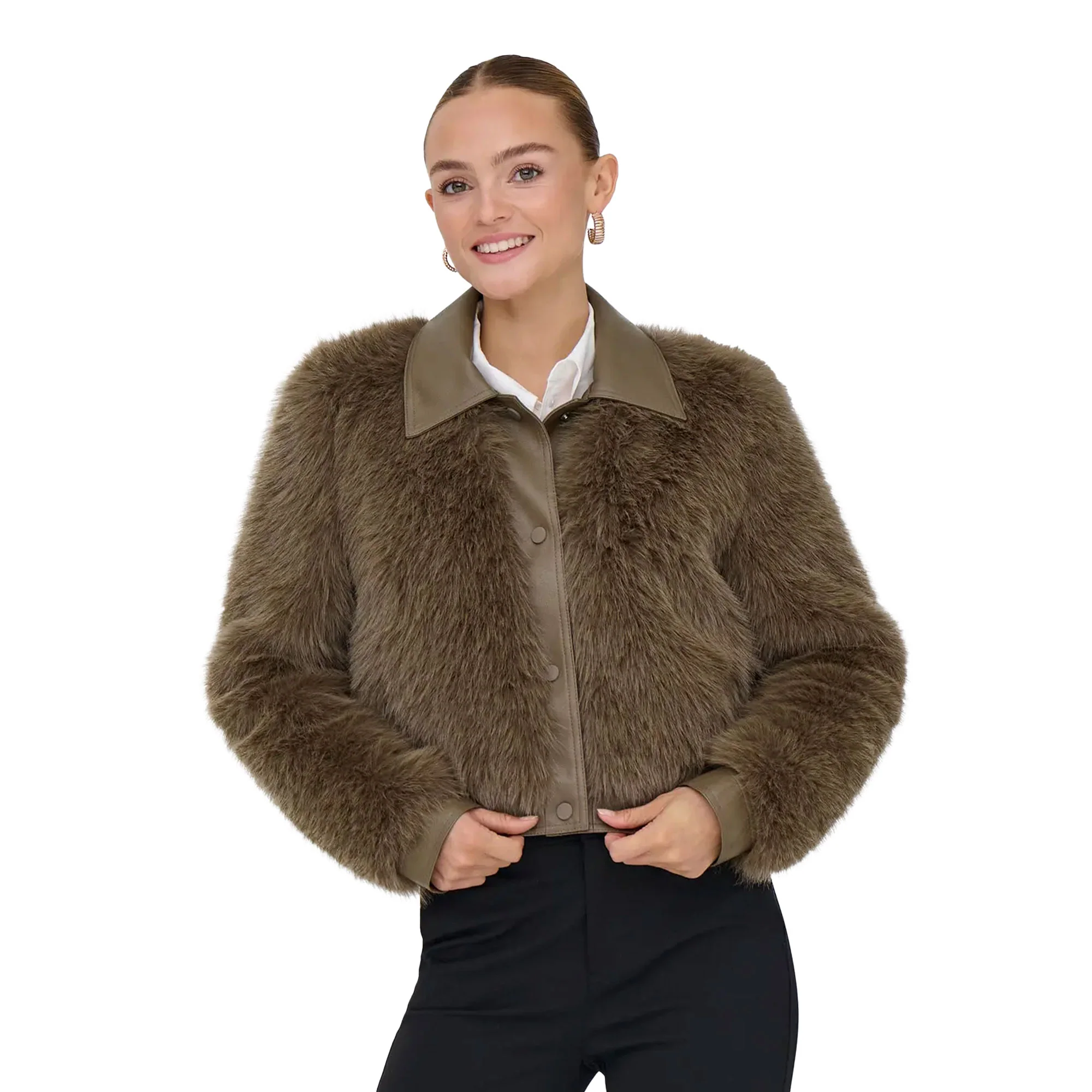 Only Yumi Life Faux Fur Jacket Mountain Trail