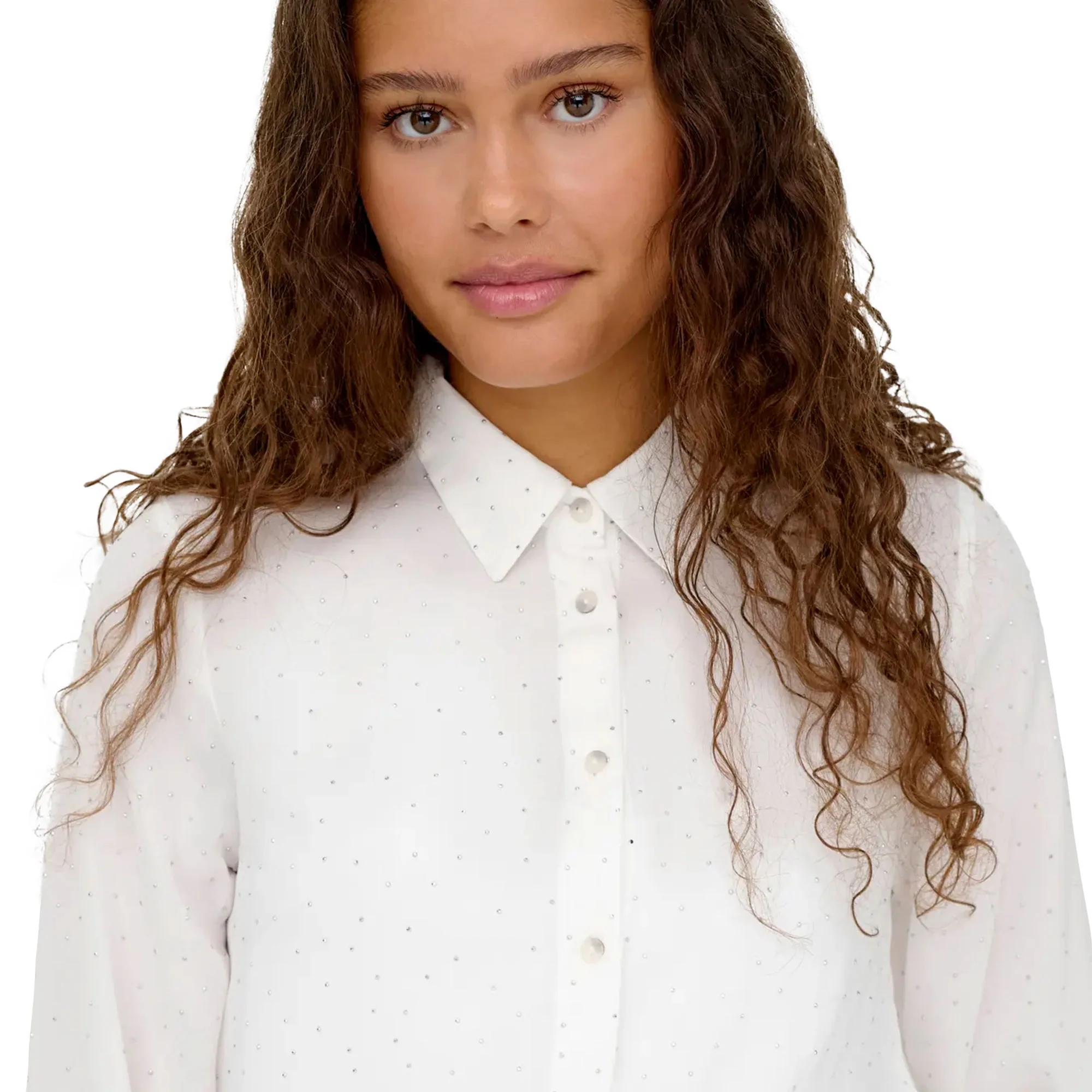 Only Zeke L/S Stud Shirt Wvn Cloud Dancer - Image 3
