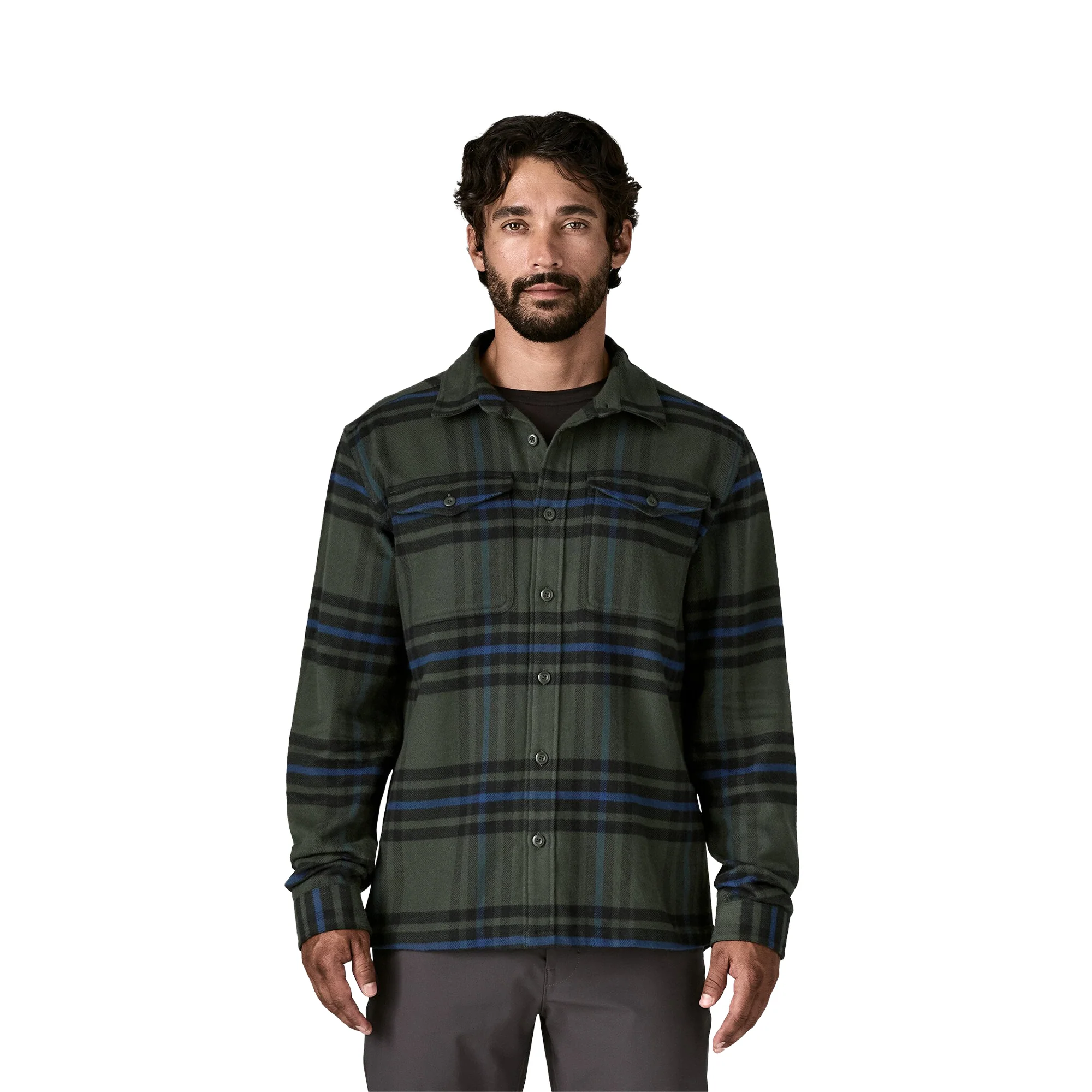 Patagonia Fjord Flannel Shirt Catch: Old Growth Green