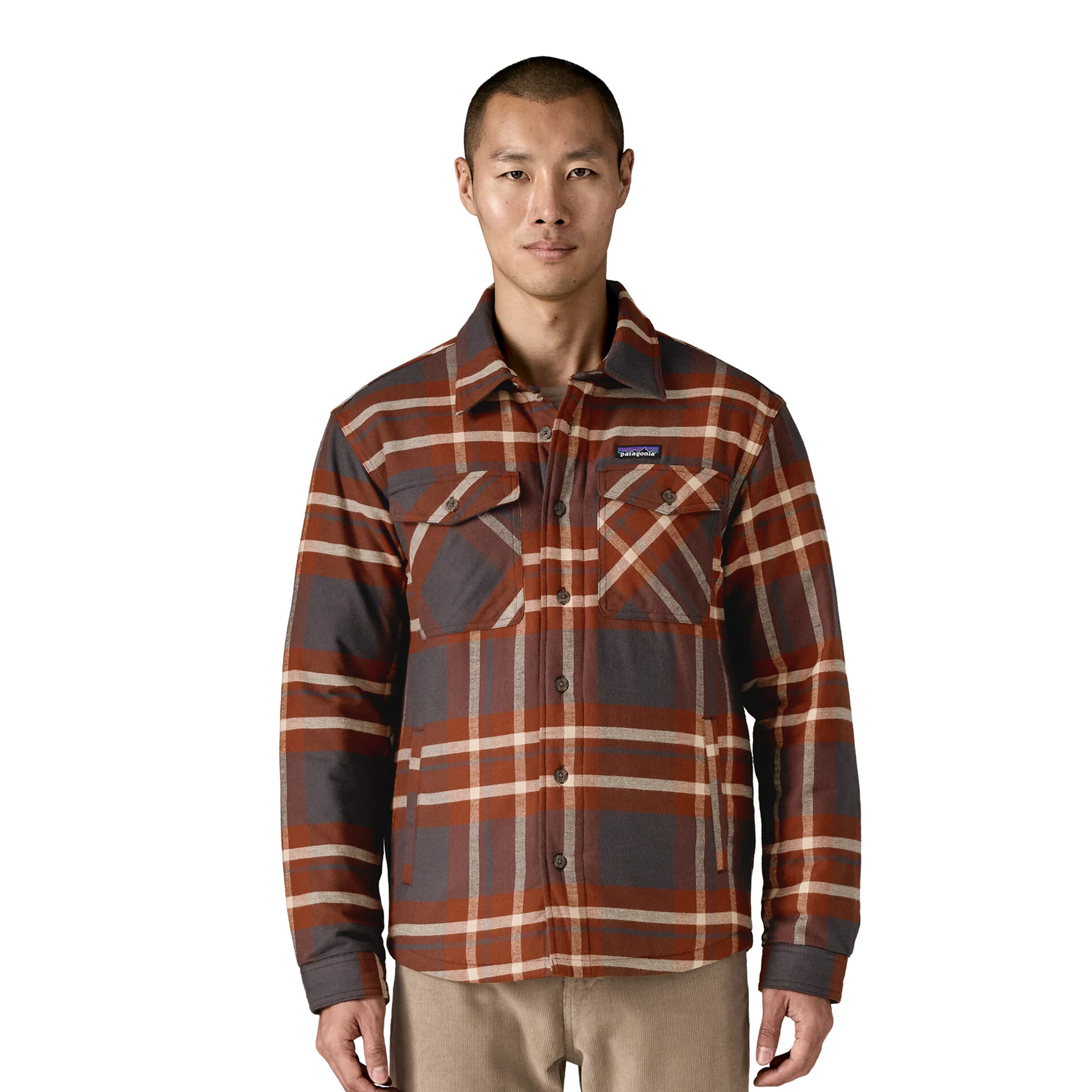 Patagonia LW Insulated Fjord Flannel Shirt Ashore: Ink Black