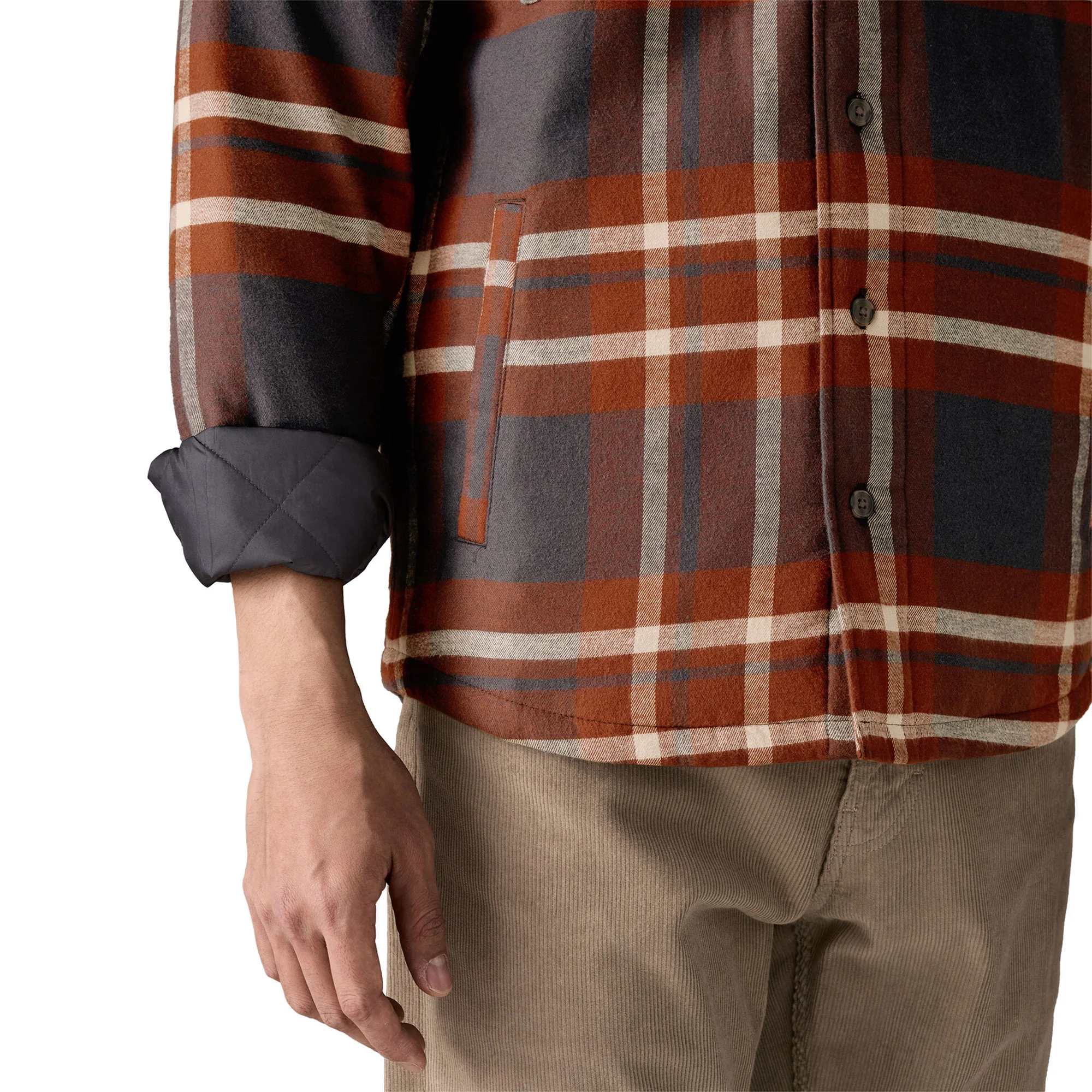 Patagonia LW Insulated Fjord Flannel Shirt Ashore: Ink Black - Image 3