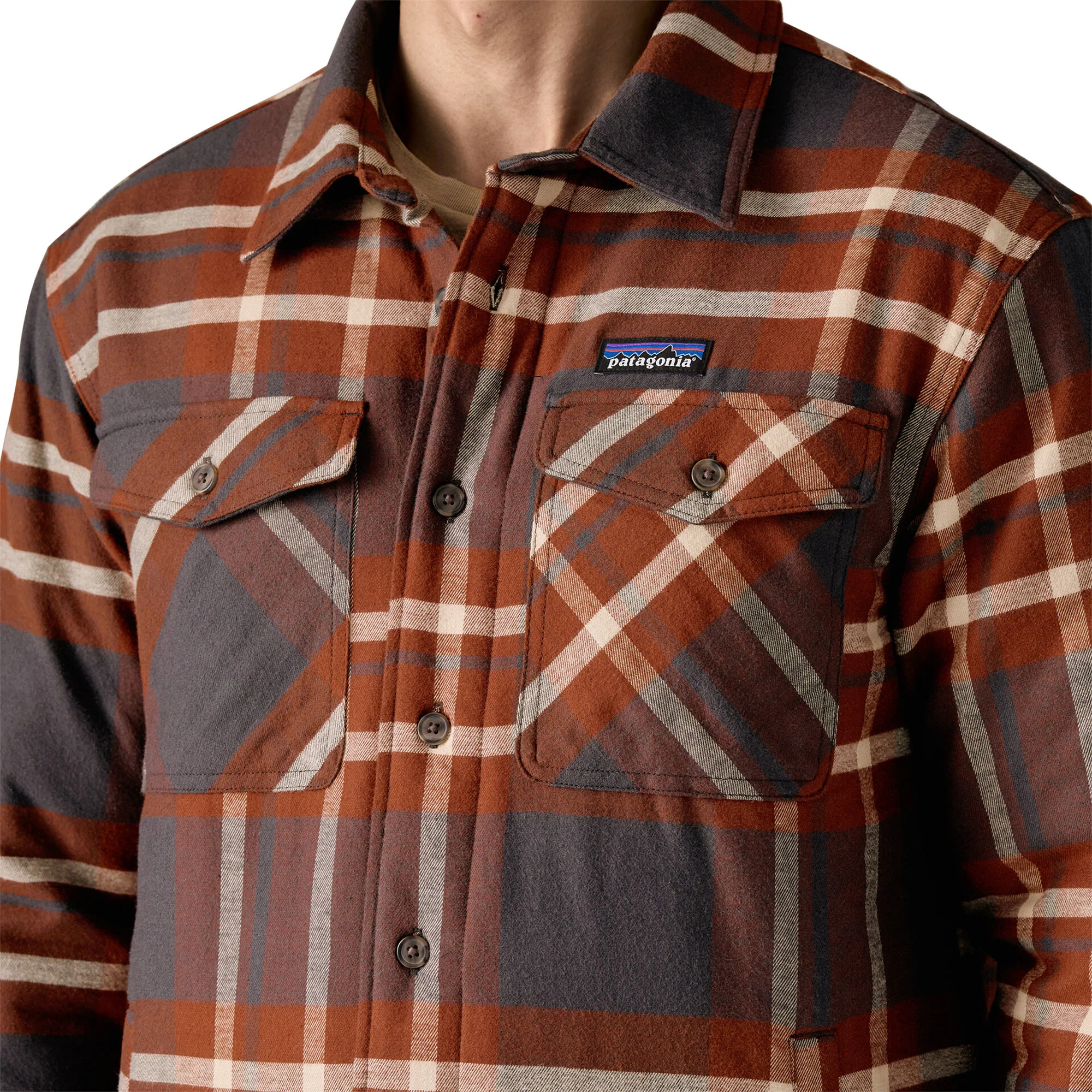 Patagonia LW Insulated Fjord Flannel Shirt Ashore: Ink Black - Image 4