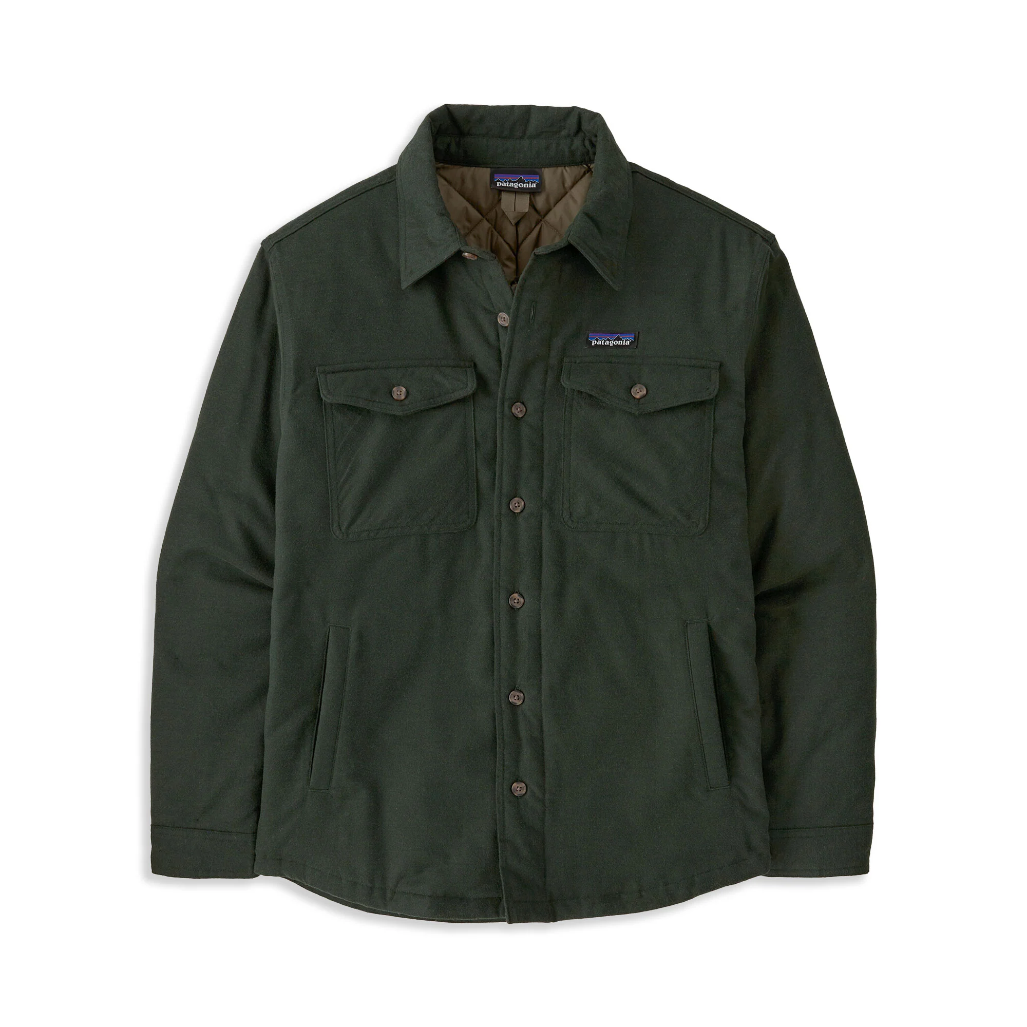 Patagonia LW Insulated Fjord Flannel Shirt Old Growth Green