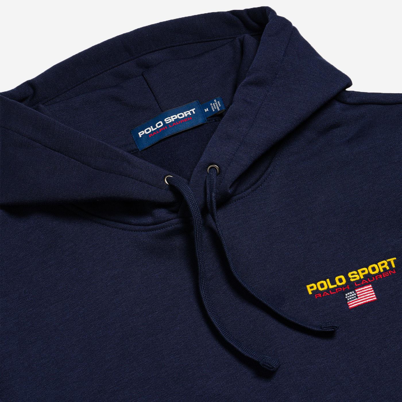 Polo Ralph Lauren Polo Sport Neon Fleece Hoodie Cruise Navy - Image 3