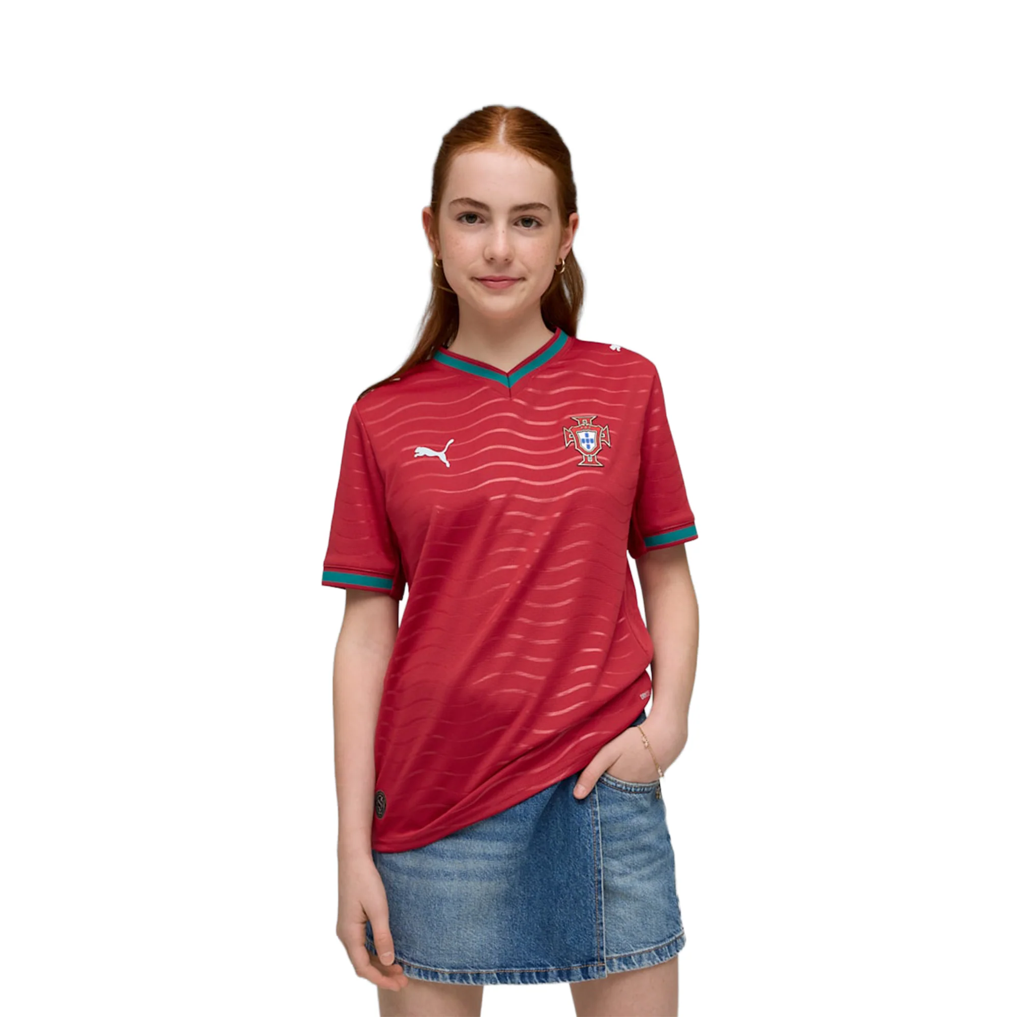 Puma FPF Youth Home Jersey Replica Club Red/Green Lagoon