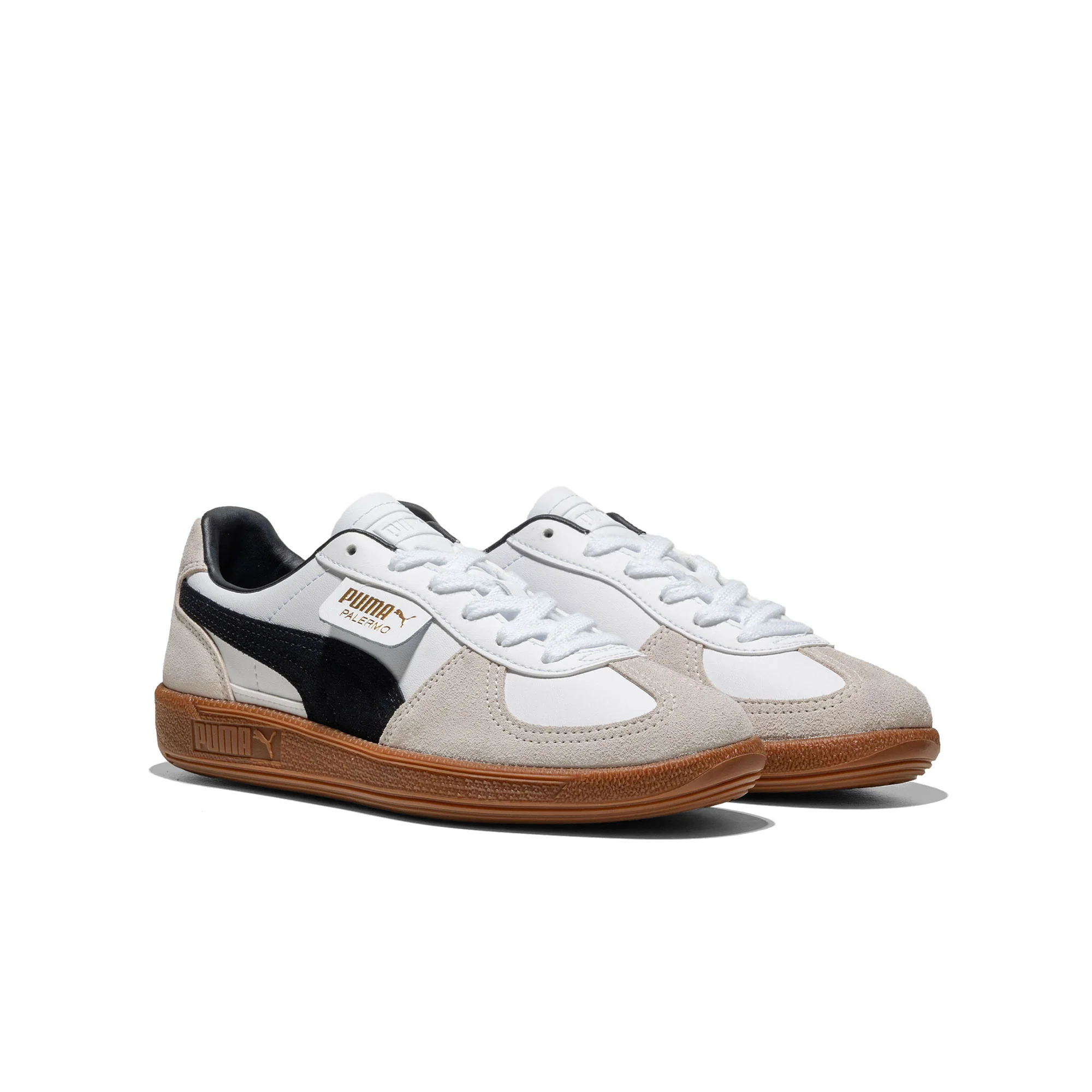Puma Palermo Leather Jr Puma White/Vapor Gray-Gum - Image 2