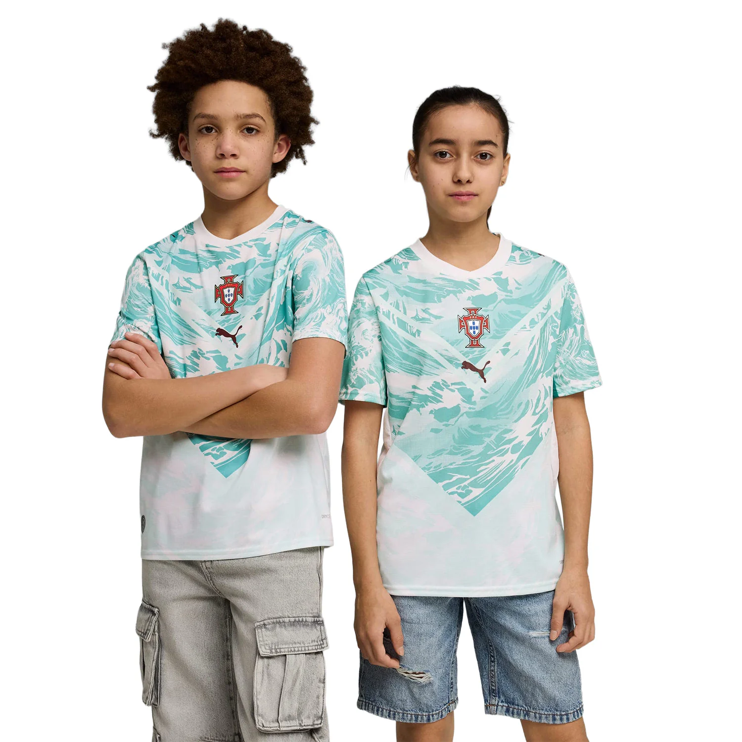 Puma Youth FPF Away Jersey Replica Puma White/Green Lagoon