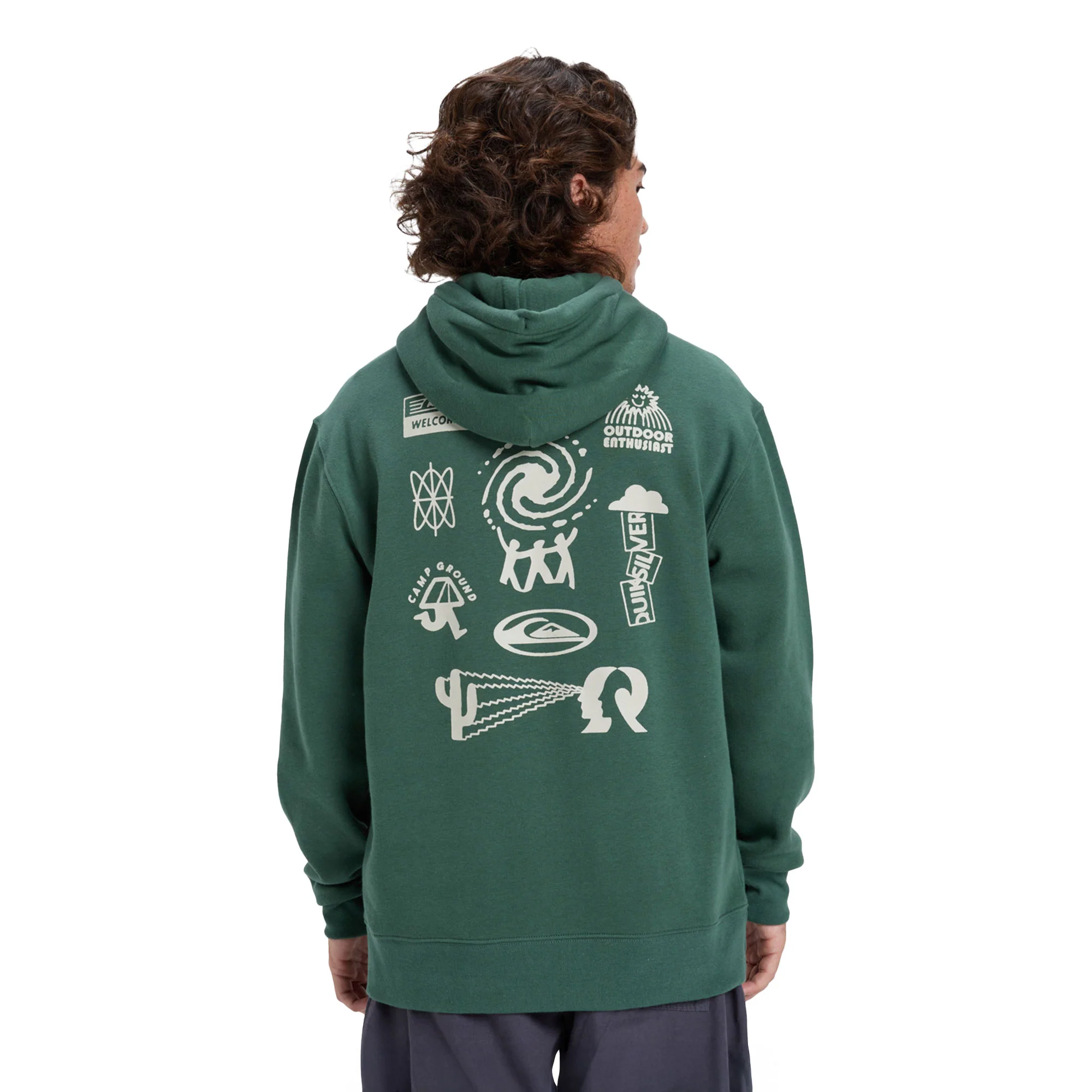 Quiksilver Salt Water Graphic Hood Trekking Green