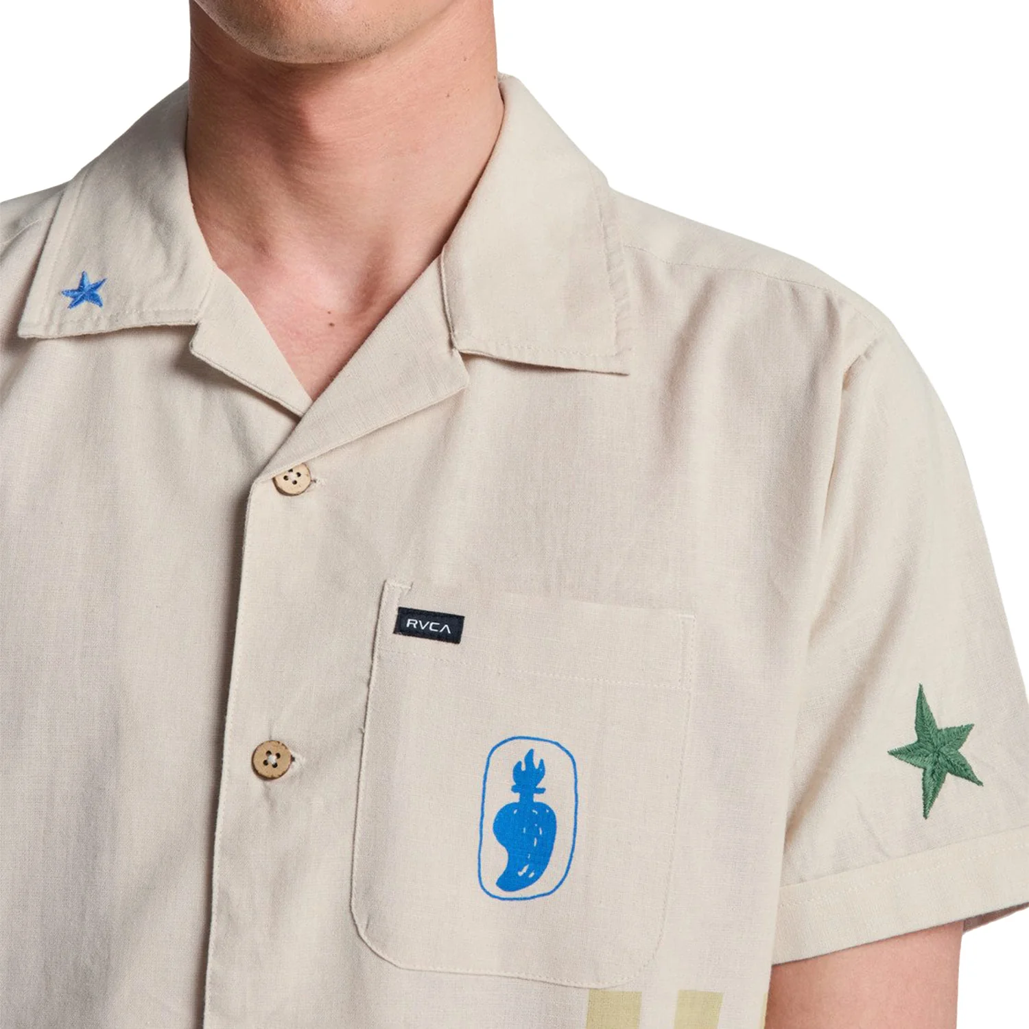 RVCA Antonia Figueiredo Elements SS Shirt Moonbeam - Image 3