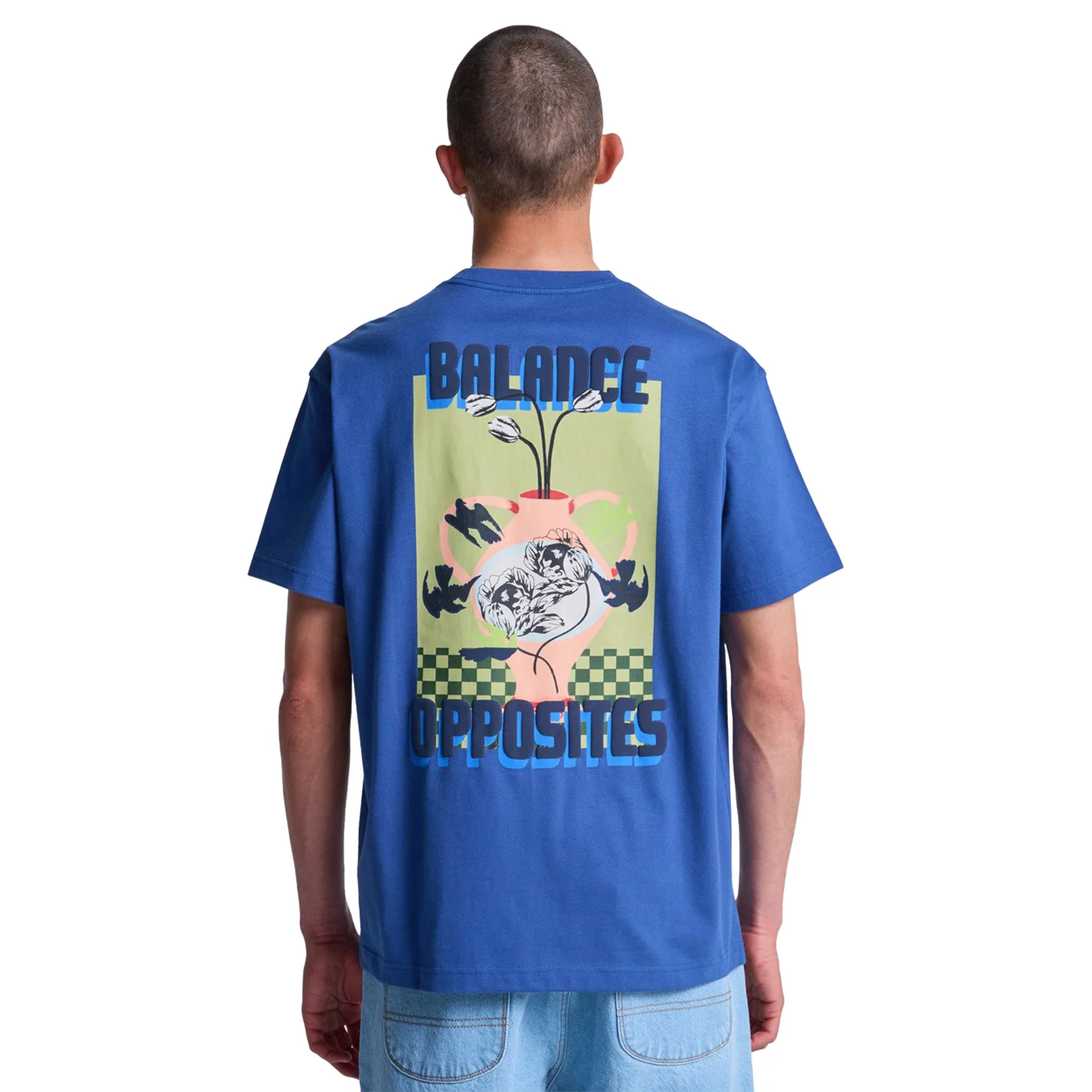 RVCA Antonia Figueiredo Twin Tulips T-Shirt Indigo Blues - Image 2