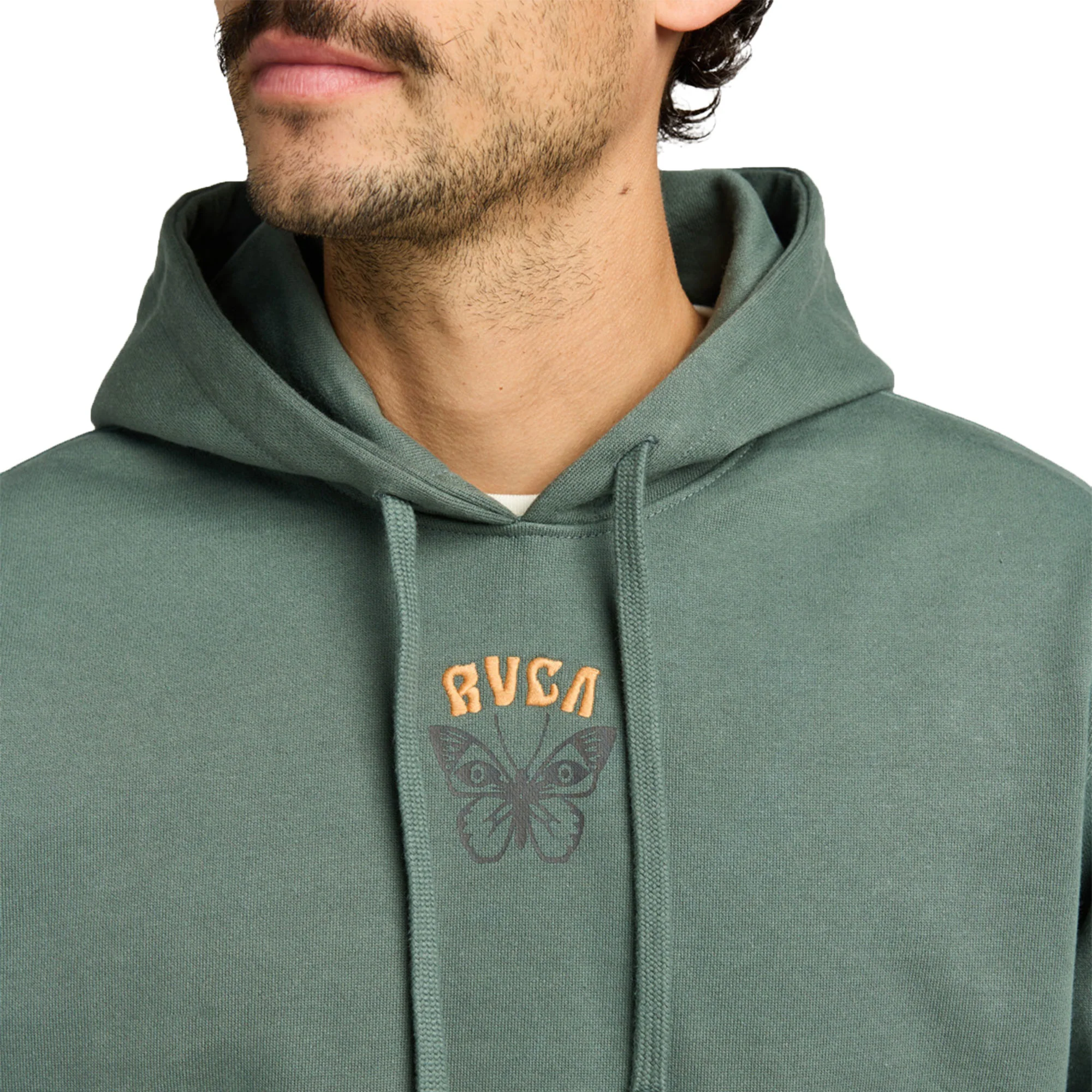 RVCA Butterfly Poster Hoodie Balsam Green - Image 3