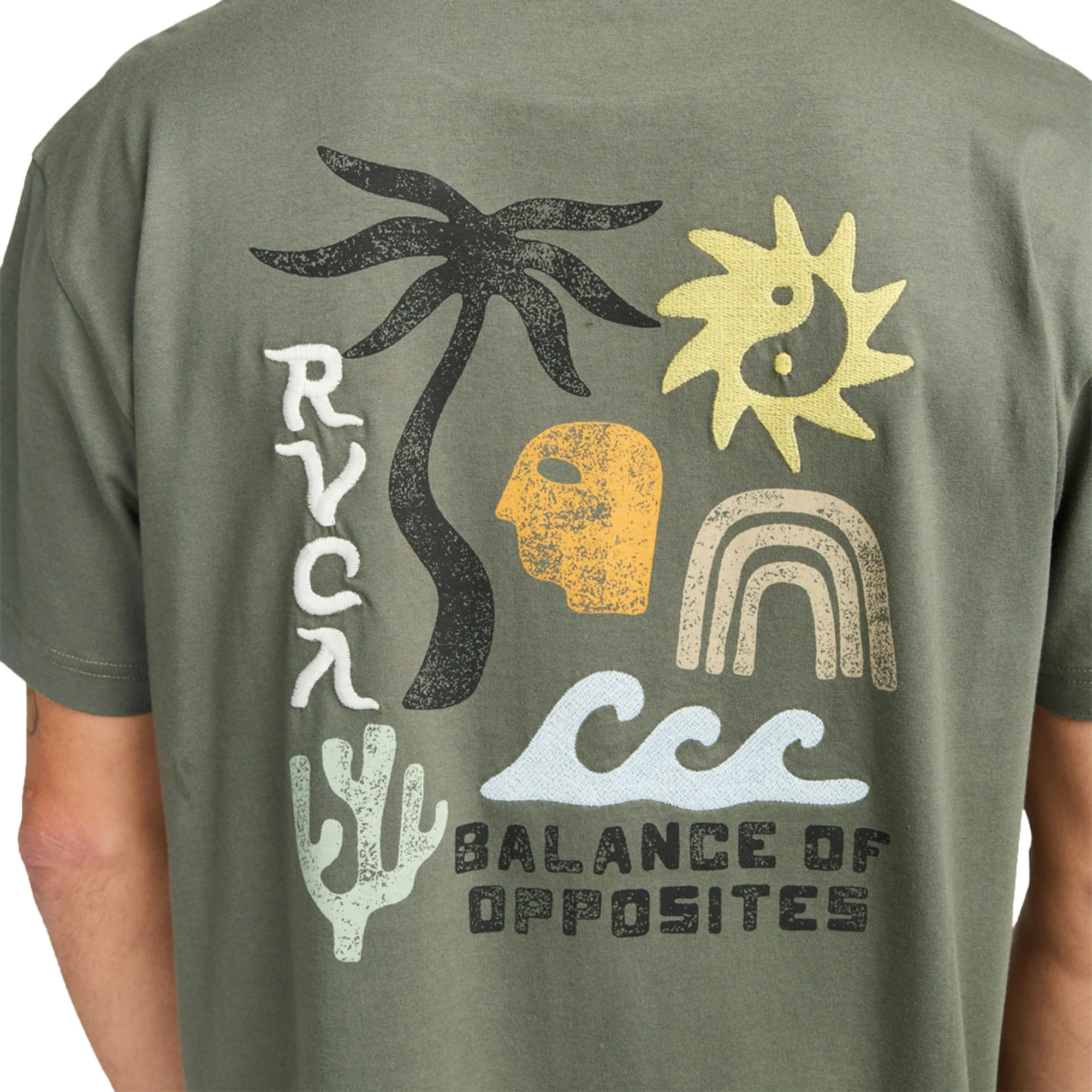 RVCA Deep Think T-Shirt Sage Leaf - Image 3