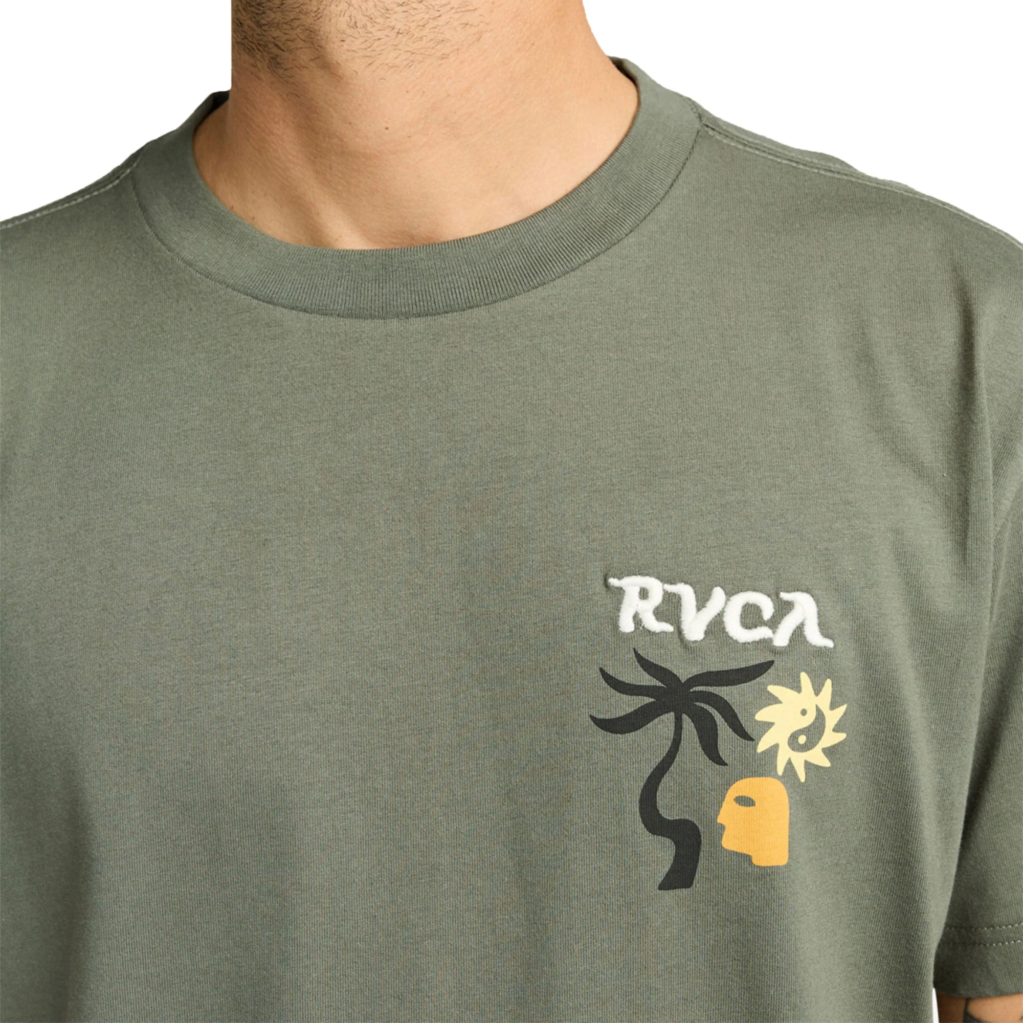 RVCA Deep Think T-Shirt Sage Leaf - Image 4