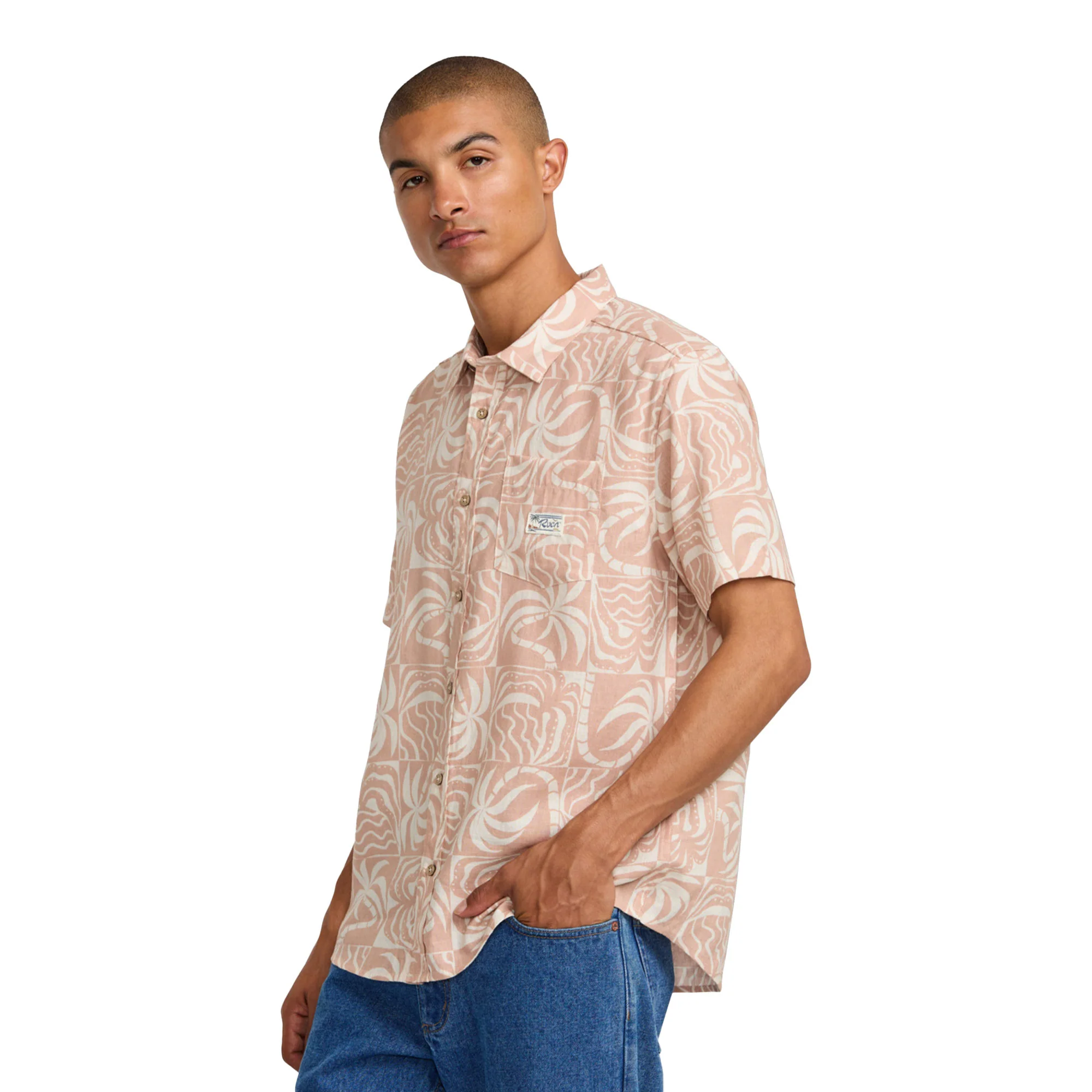 RVCA Exotica SS Shirt Pale Mauve - Image 3