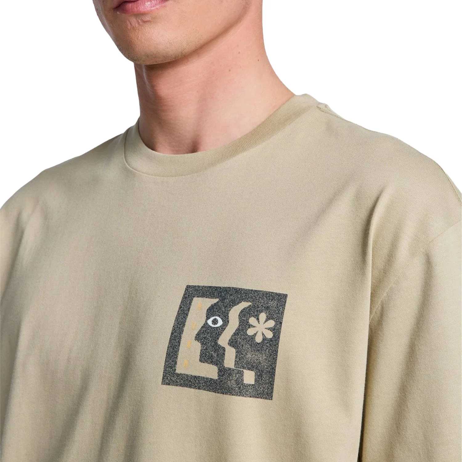 RVCA Face To Face T-Shirt Khaki - Image 3