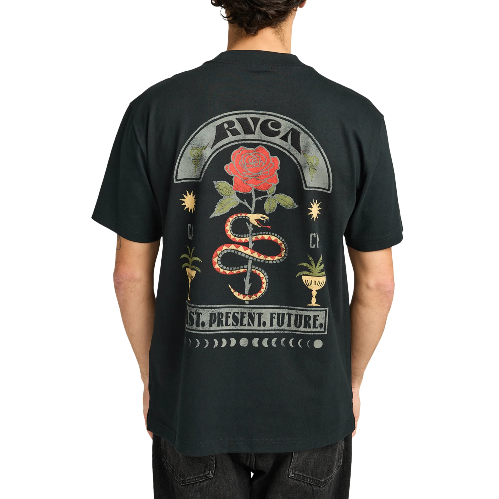 RVCA Roses Poster T-Shirt Black - Image 3