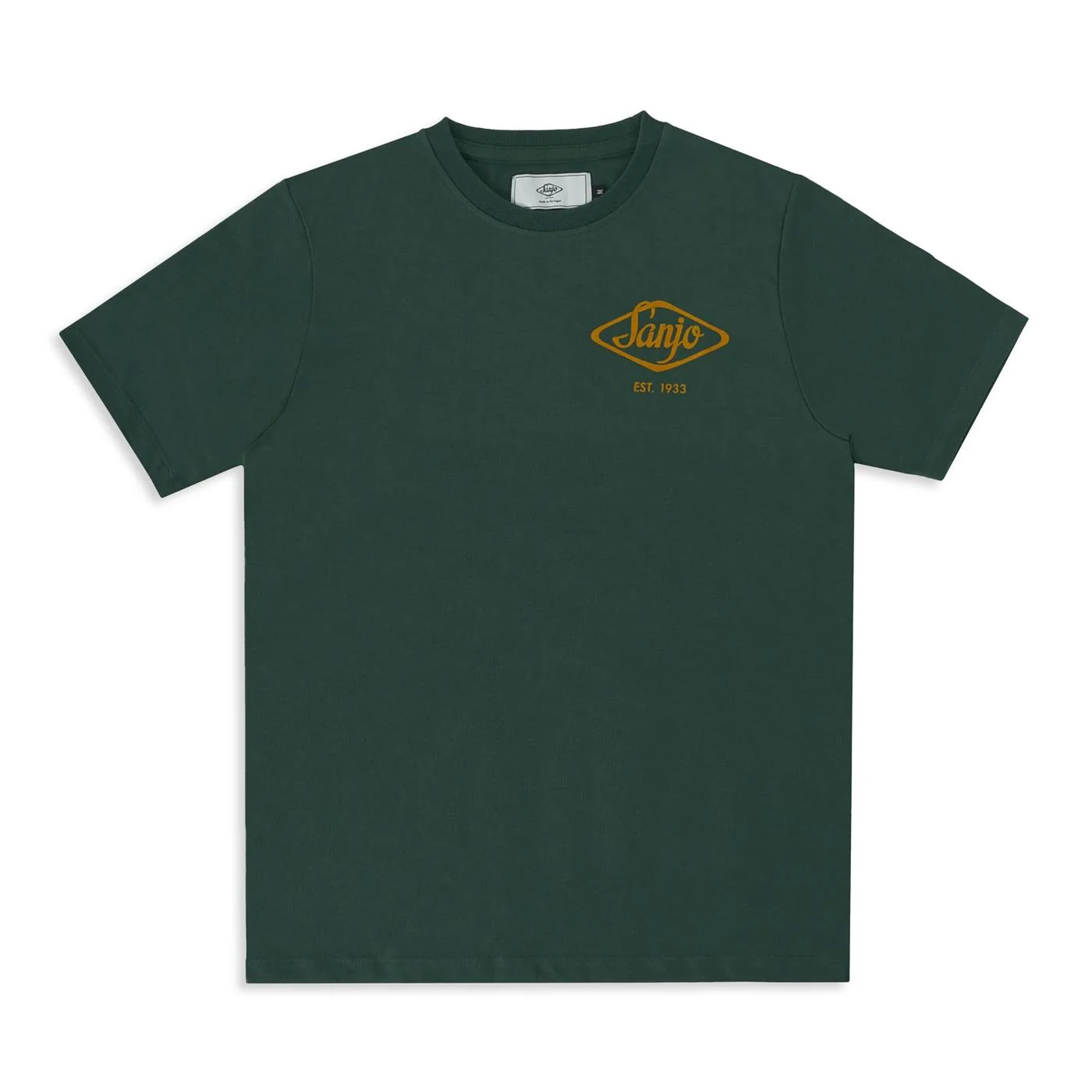 Sanjo Flocked Logo T-Shirt Bottle Green