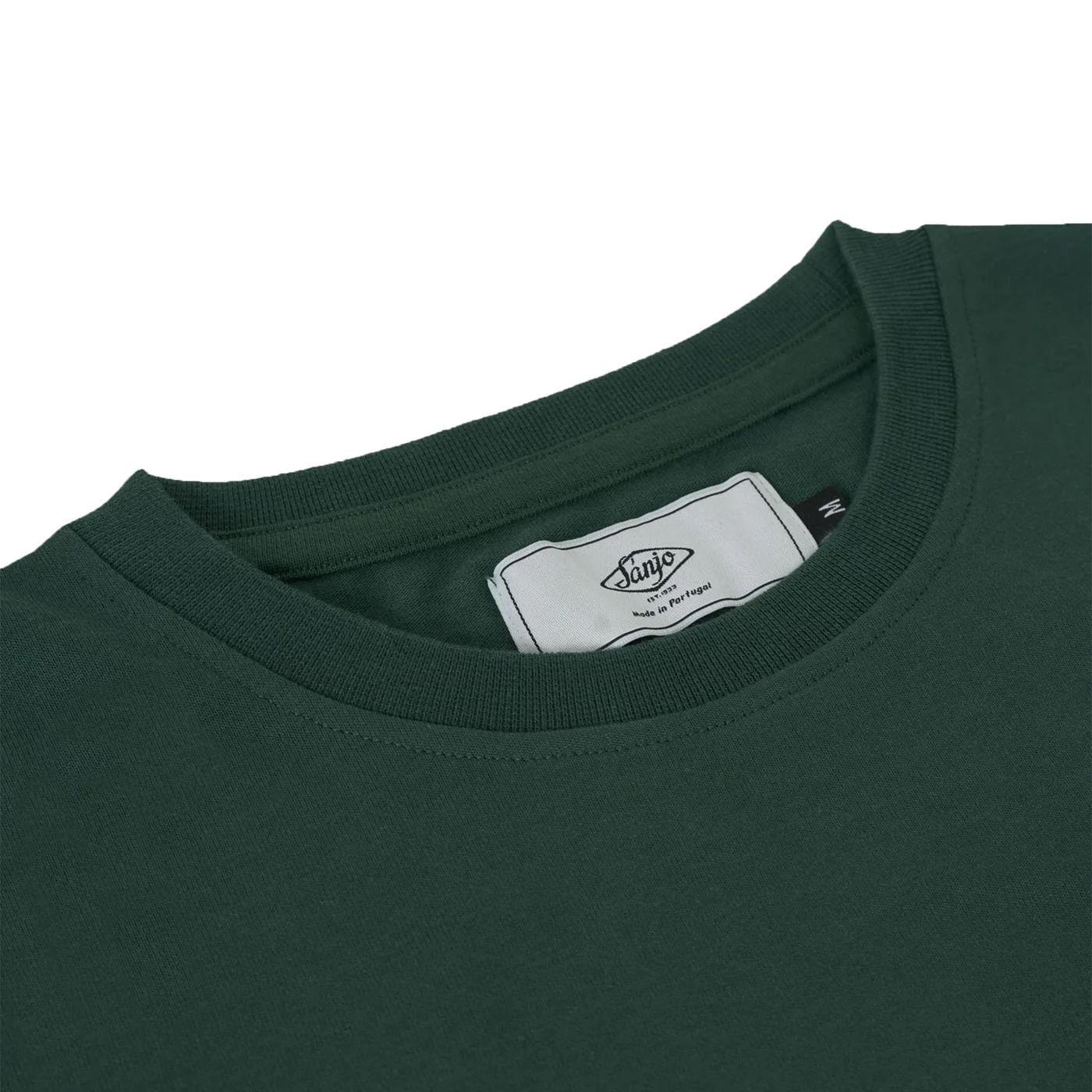 Sanjo Flocked Logo T-Shirt Bottle Green - Image 2