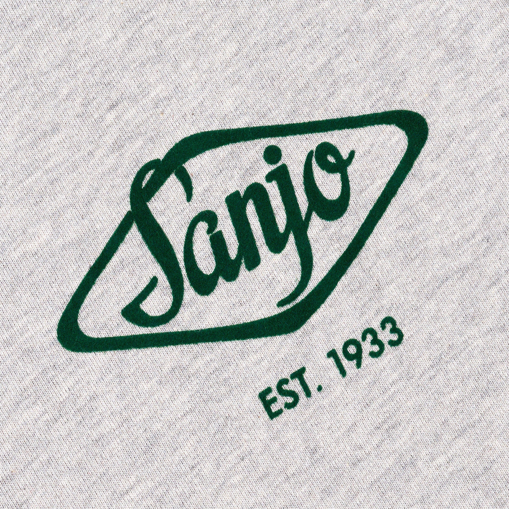 Sanjo Flocked Logo T-Shirt Grey - Image 3