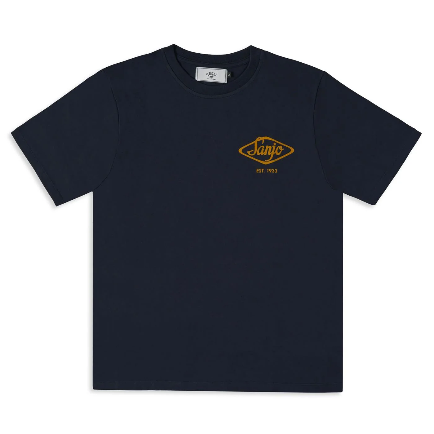 Sanjo Flocked Logo T-Shirt Navy