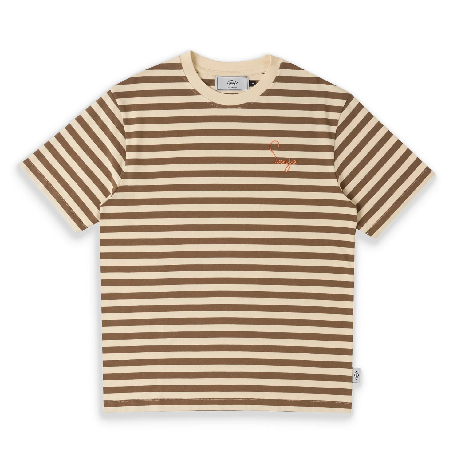 Sanjo Stripes 80 T-Shirt Cappucino Ecru