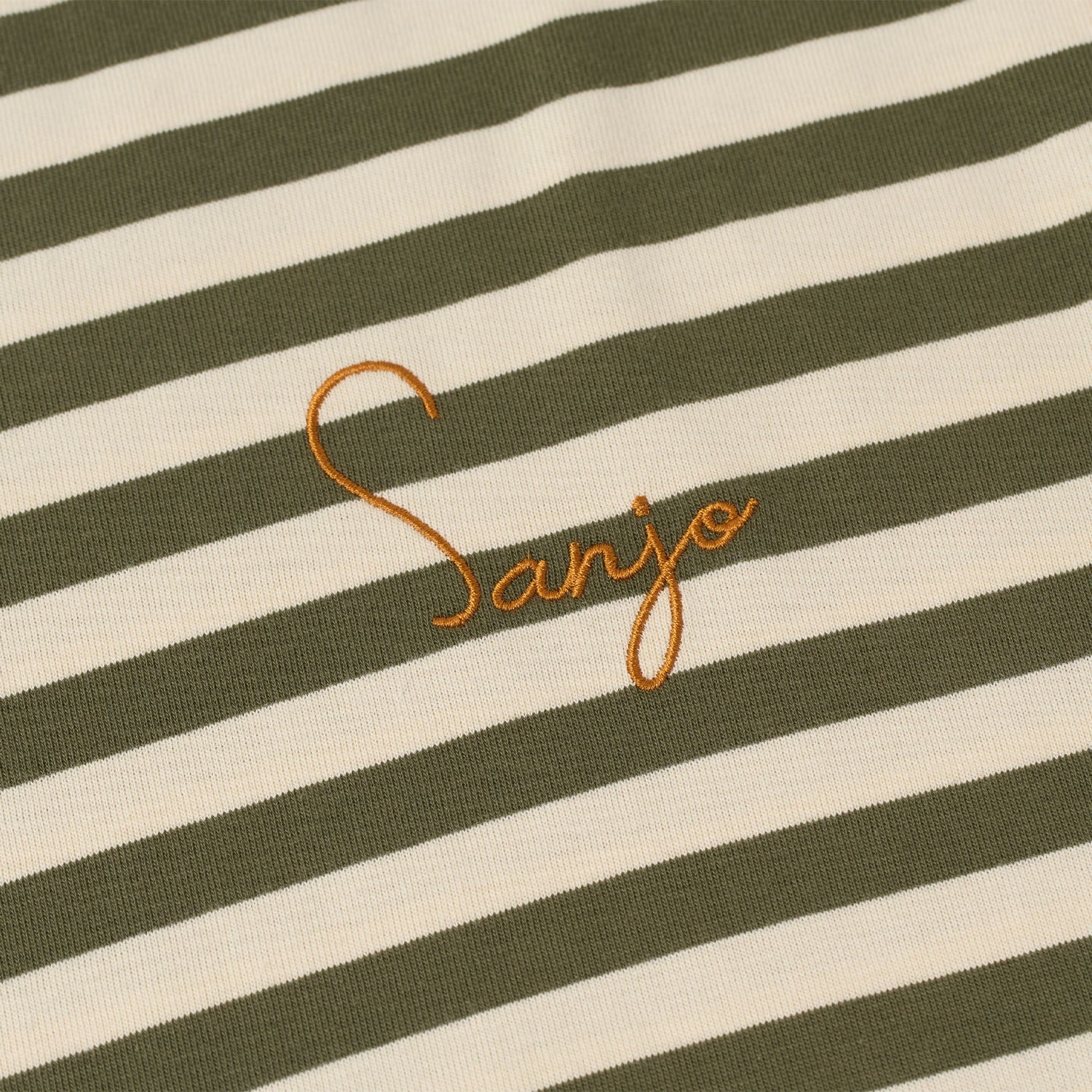 Sanjo Stripes 80 T-Shirt Khaki Ecru - Image 2