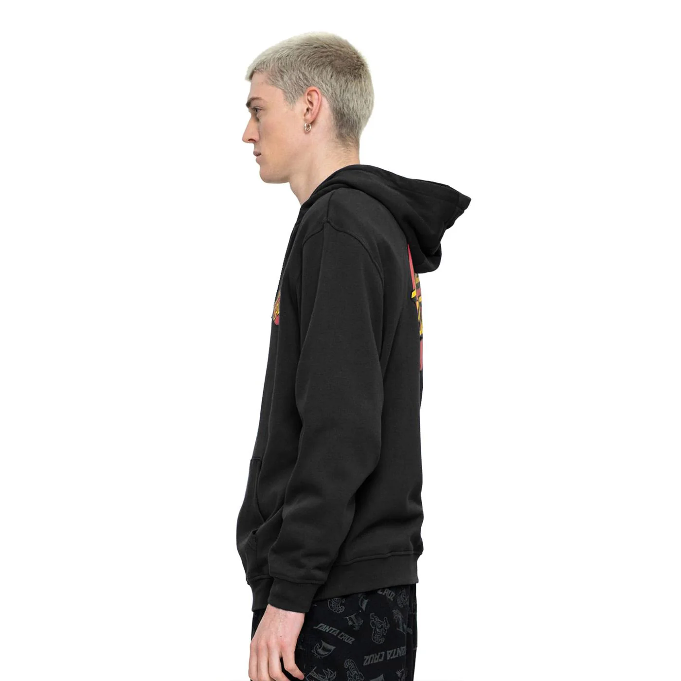 Santa Cruz Classic Dot Chest Hood Sweat Black - Image 2