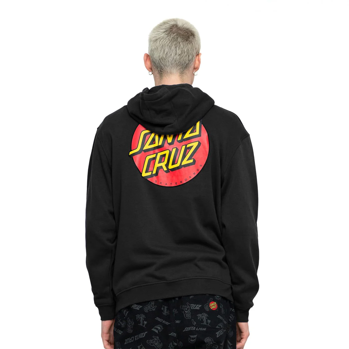Santa Cruz Classic Dot Chest Hood Sweat Black - Image 3