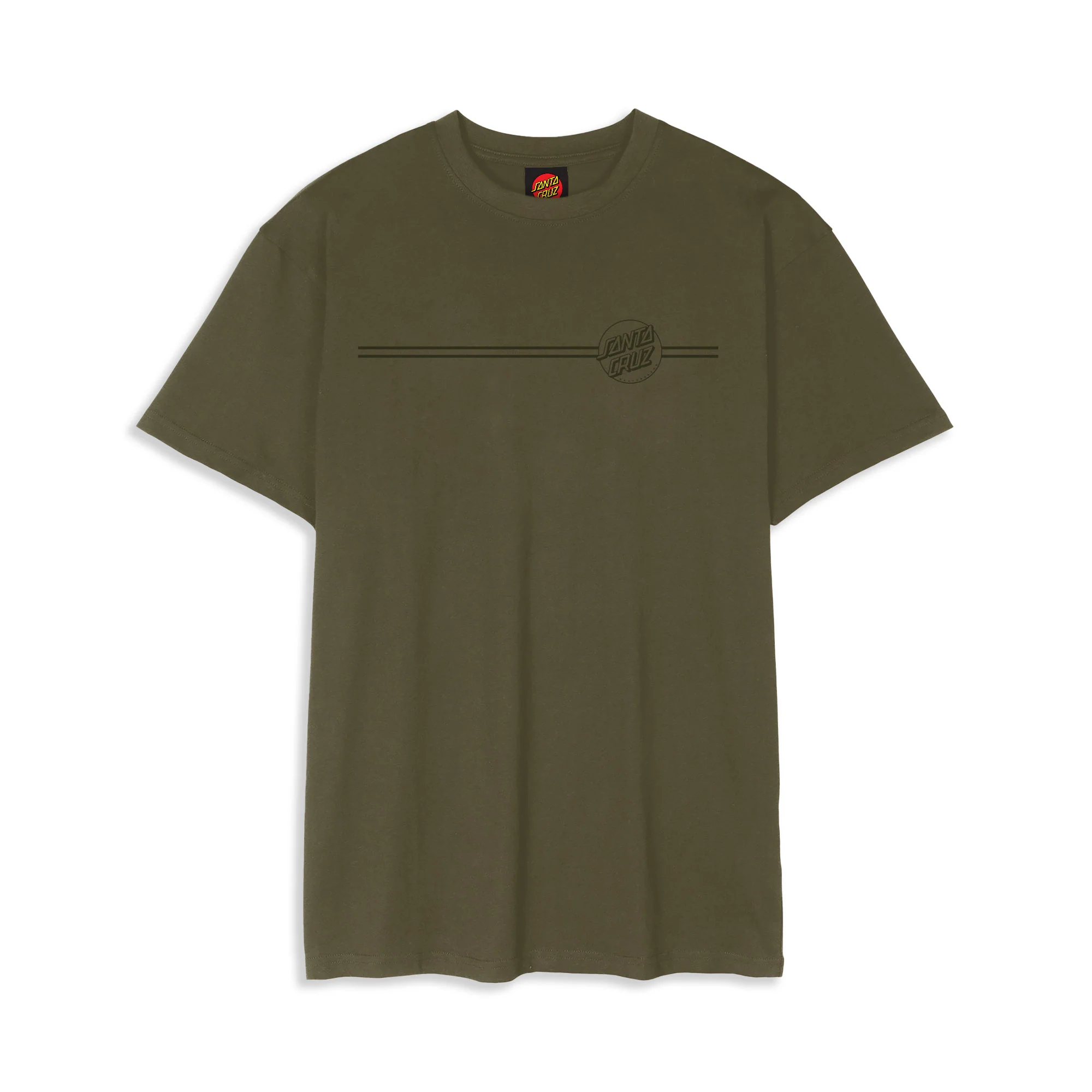 Santa Cruz Tonal Opus Dot Stripe T-Shirt Uniform Green - Image 2
