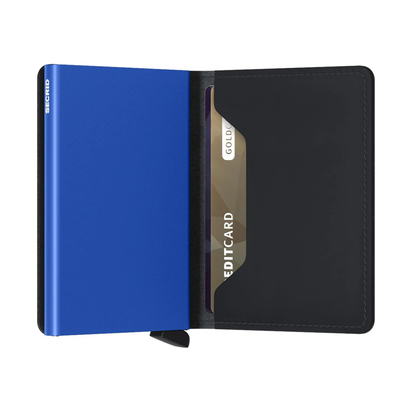 Secrid Slimwallet Matte Black & Blue - Image 3