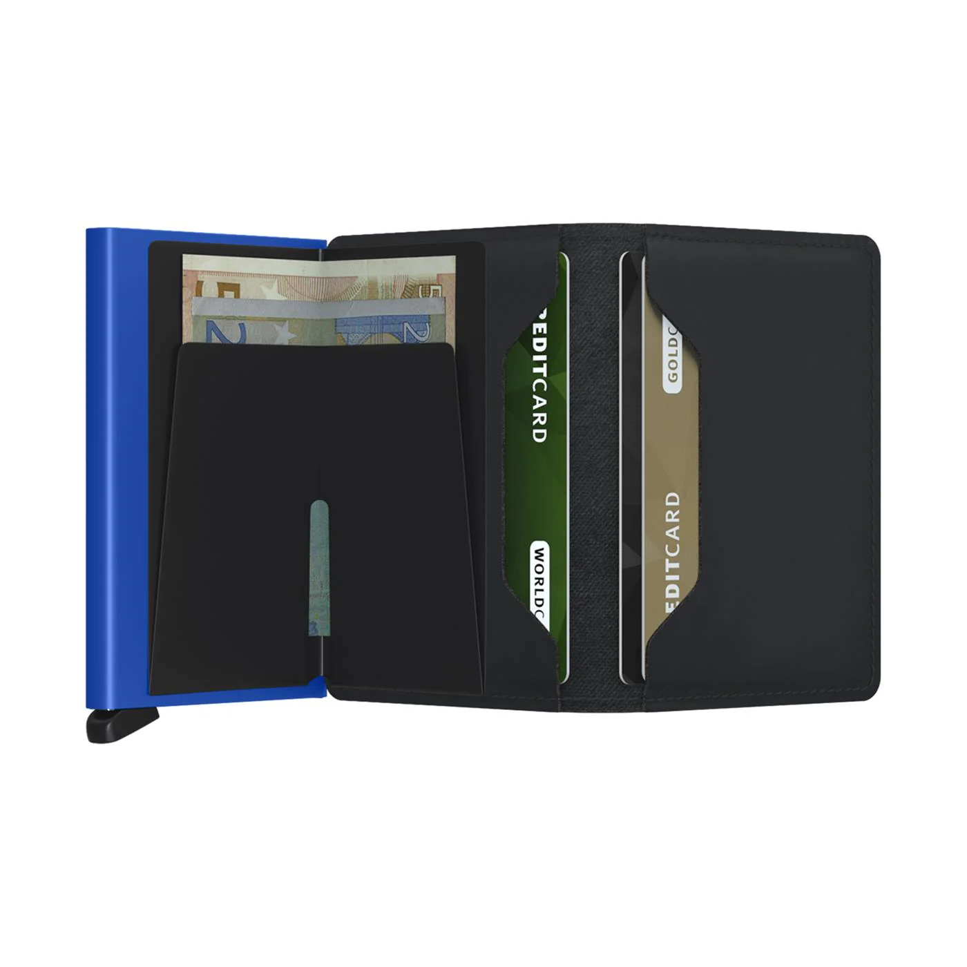 Secrid Slimwallet Matte Black & Blue - Image 4
