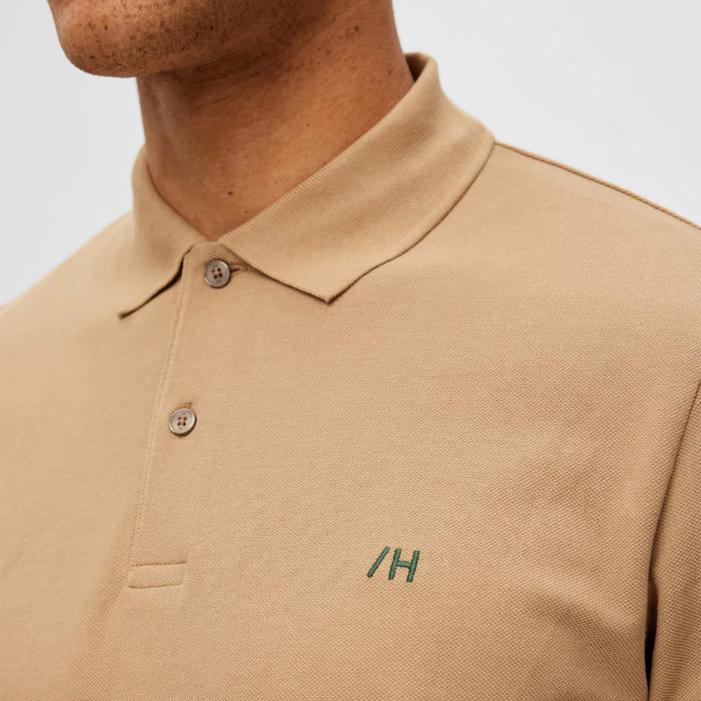 Selected Homme Dante SS Polo Kelp - Image 2