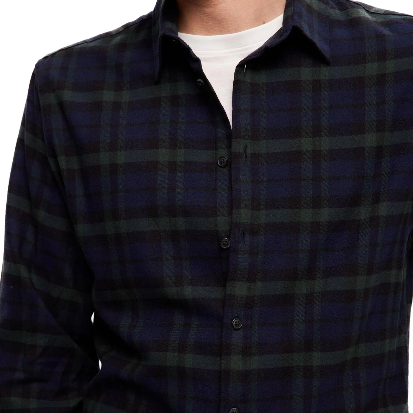 Selected Homme Slim Owen-Flannel Shirt Dark Navy - Image 3