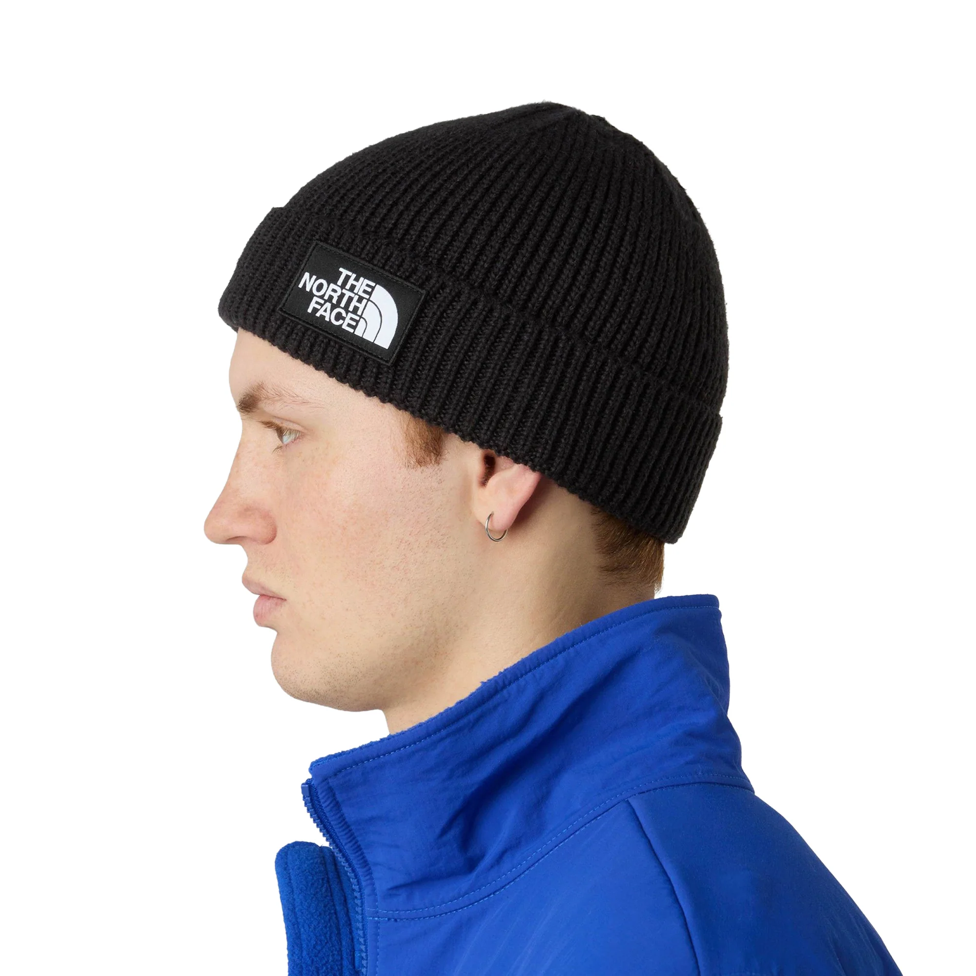 The North Face Logo Box Cuffed Beanie TNF Black - Image 2
