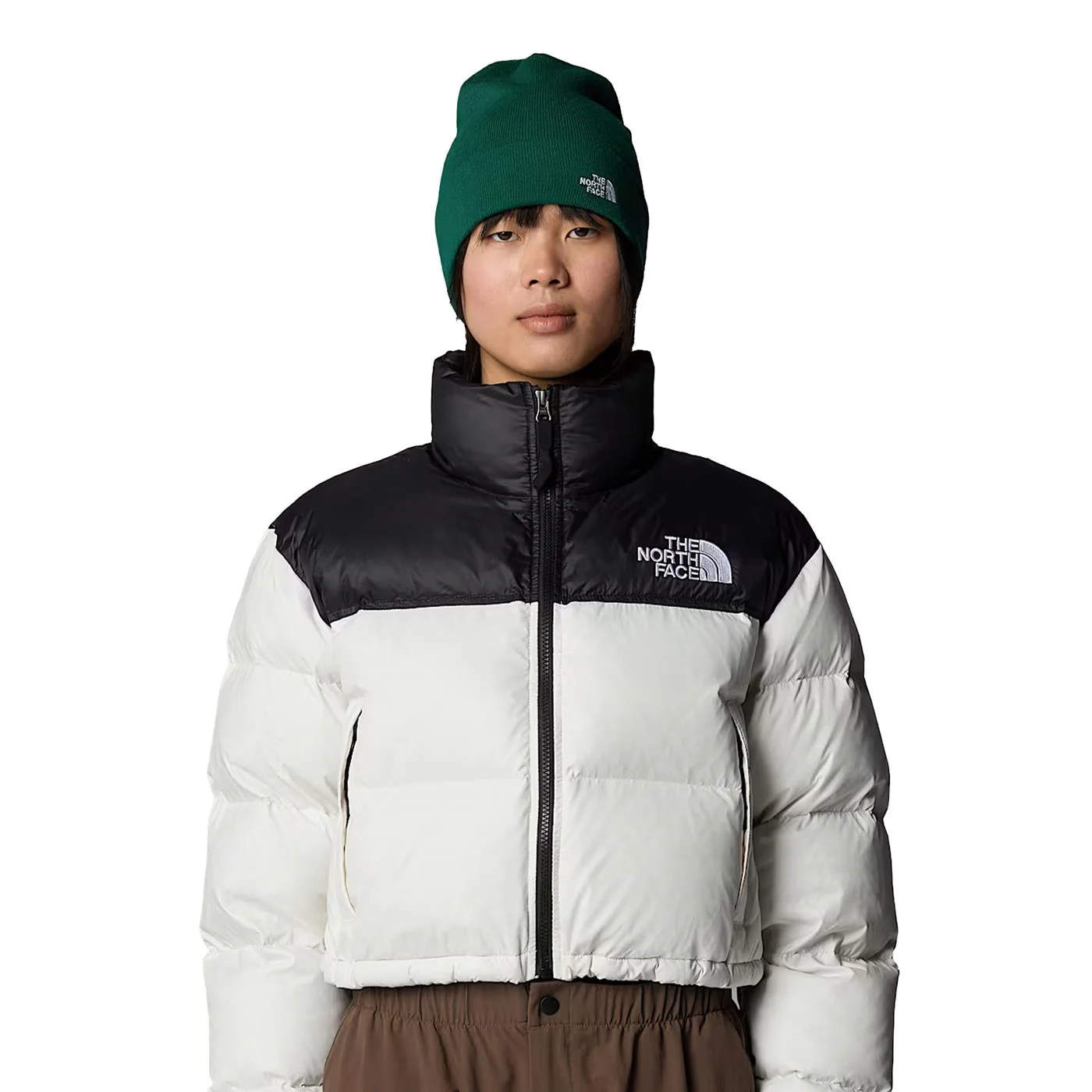 The North Face Nuptse Short Jacket White Dune/NF Black