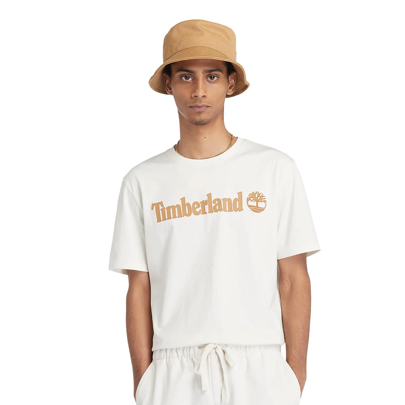 Timberland Kenn Linear Logo SS Tee Vintage White