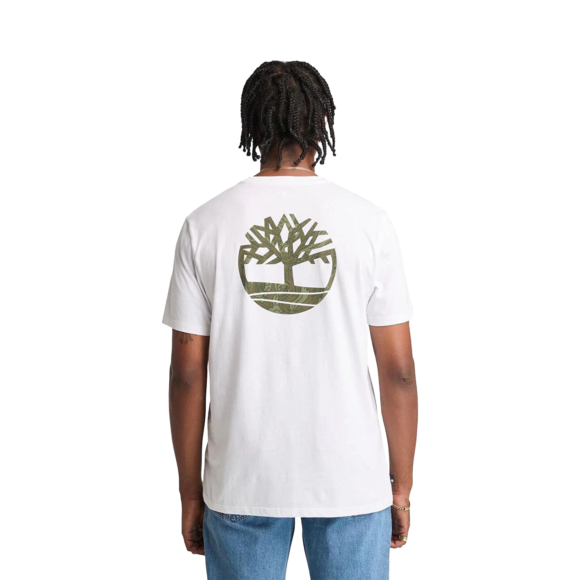 Timberland Kennebec River Back Camo Tree Logo SS Tee White
