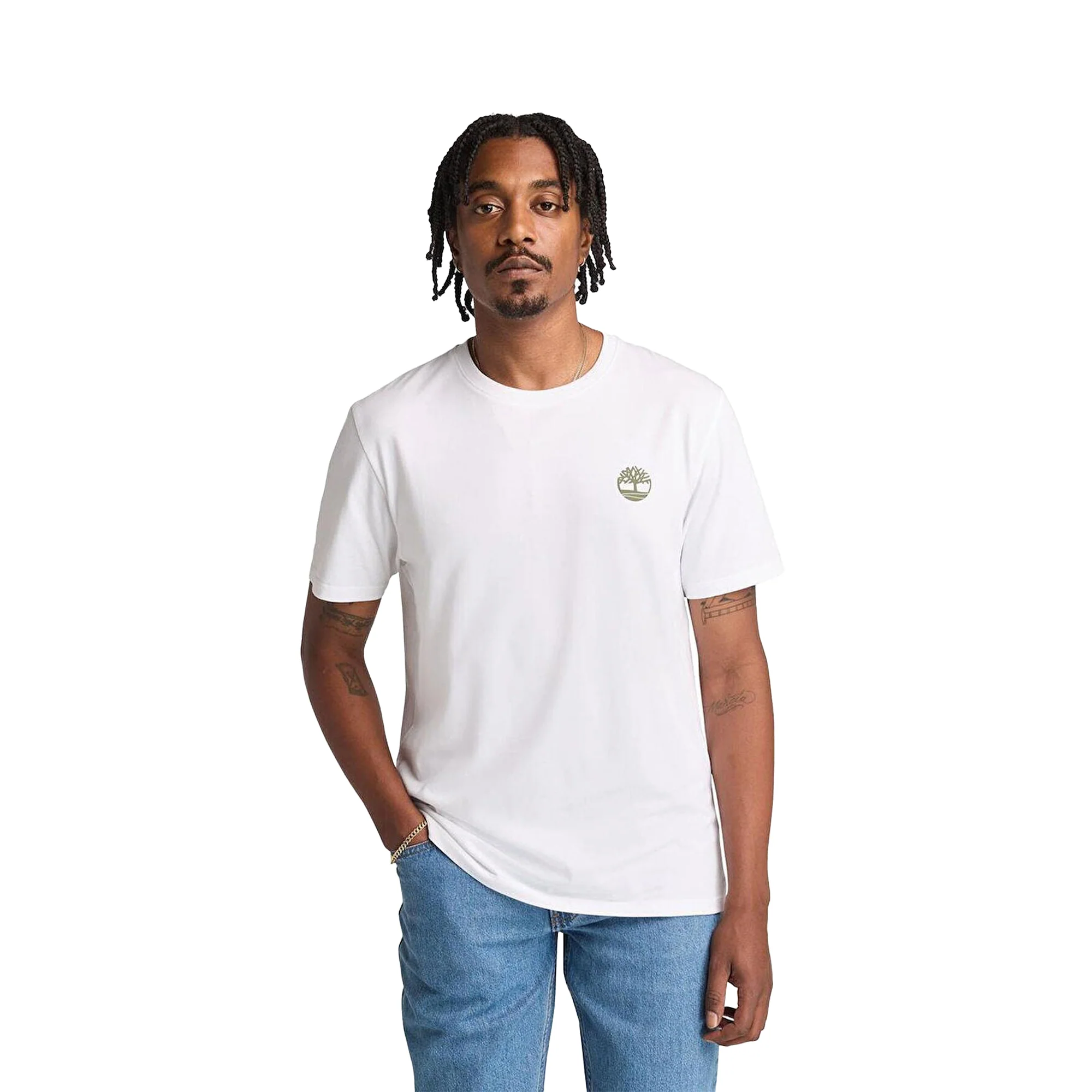 Timberland Kennebec River Back Camo Tree Logo SS Tee White - Image 2