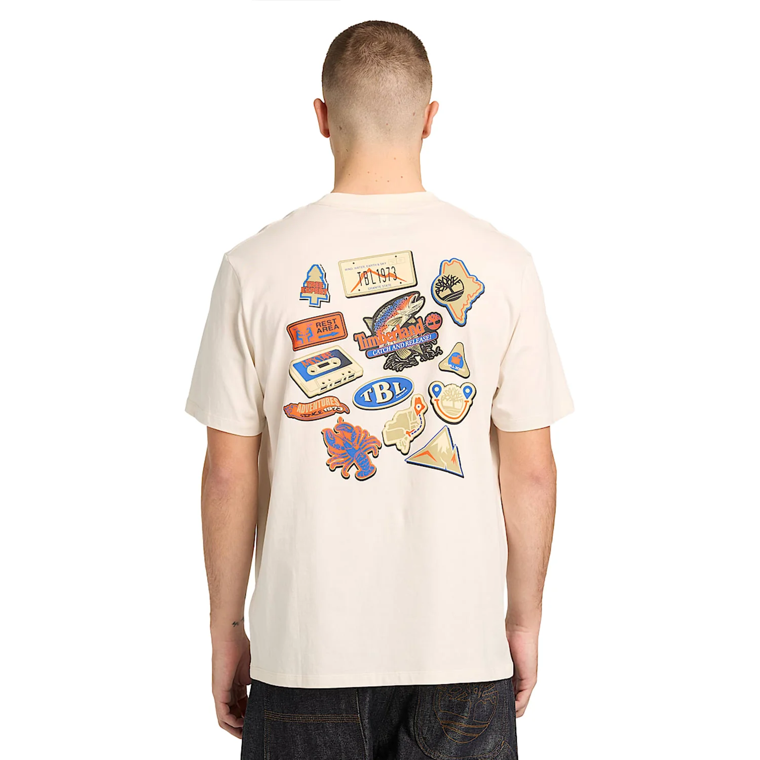 Timberland Magnet Back Graphic Tee Vintage White - Image 3