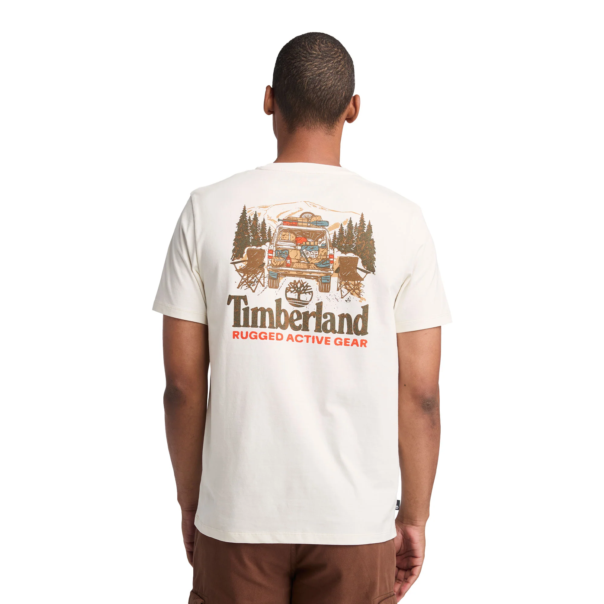 Timberland Washed Back On The Road GRaphic Tee Vintage White