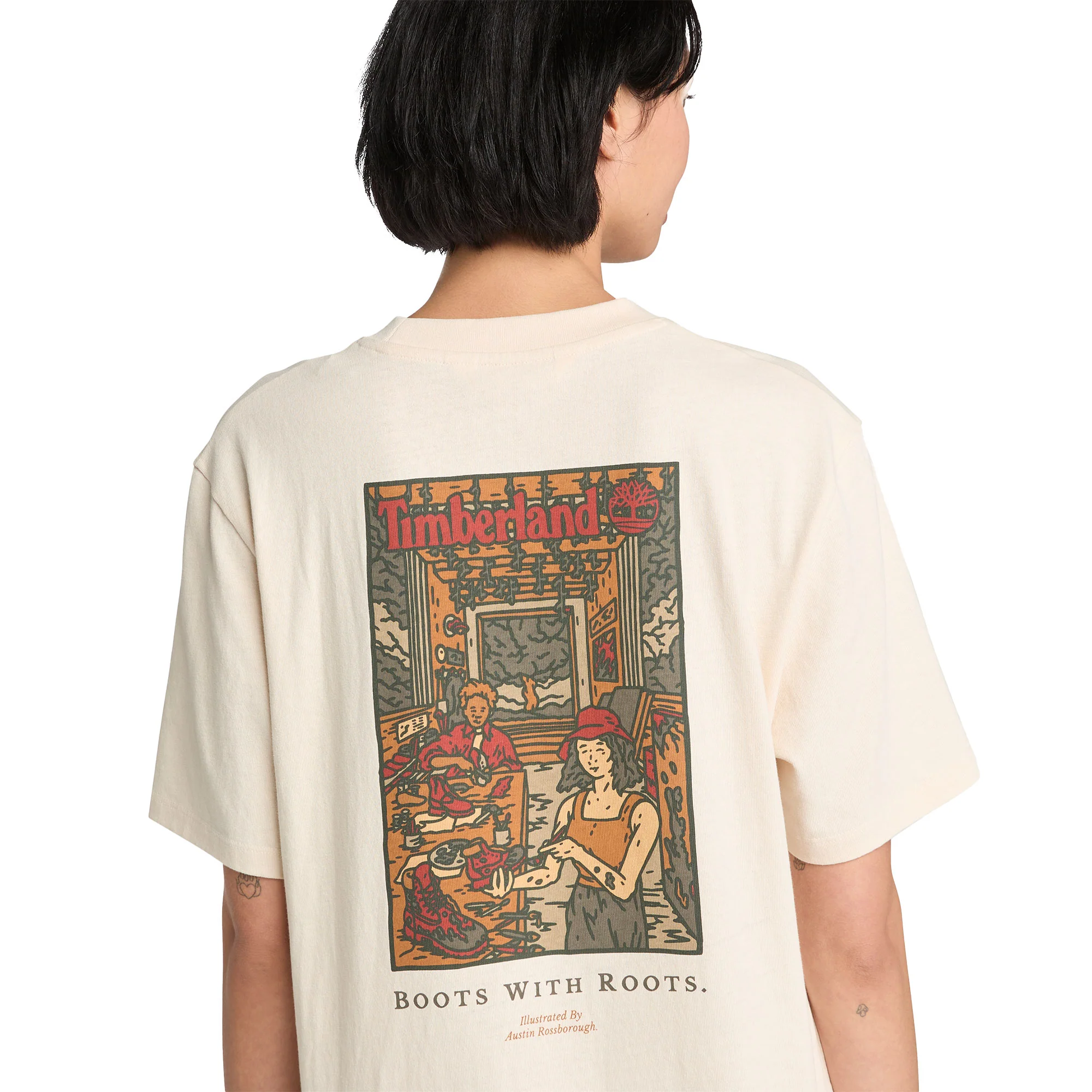 Timberland Washed Boot Lab Back Graphic Tee Undyed - Image 3