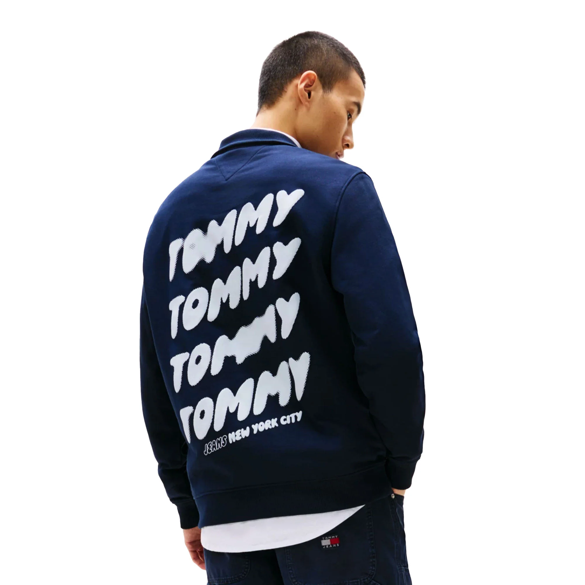 Tommy Jeans Bubble Logo Back Graphic Quarter Zip Sweatshirt