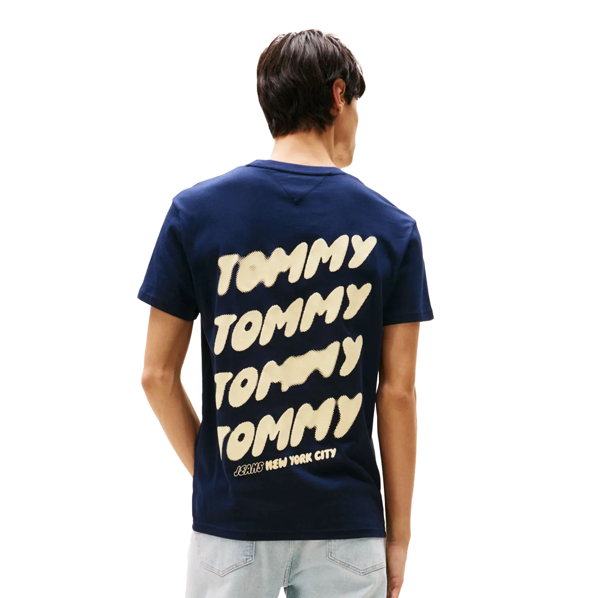 Tommy Jeans Bubble Logo Back Graphic T-Shirt Dark Night Navy