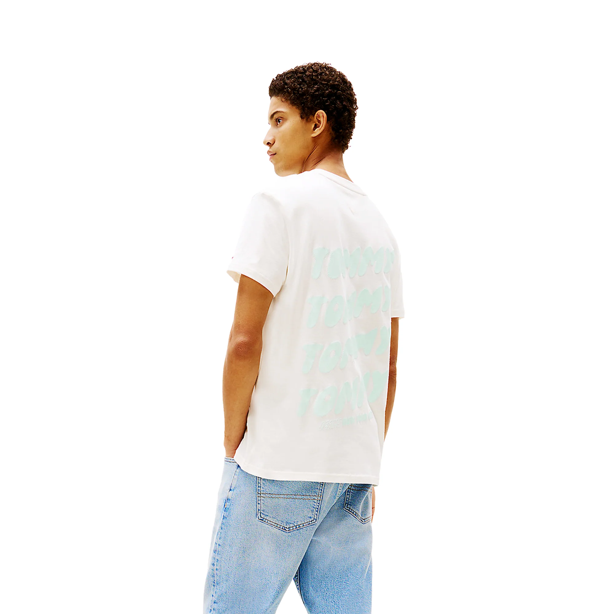 Tommy Jeans Bubble Logo Back Graphic T-Shirt White - Image 2