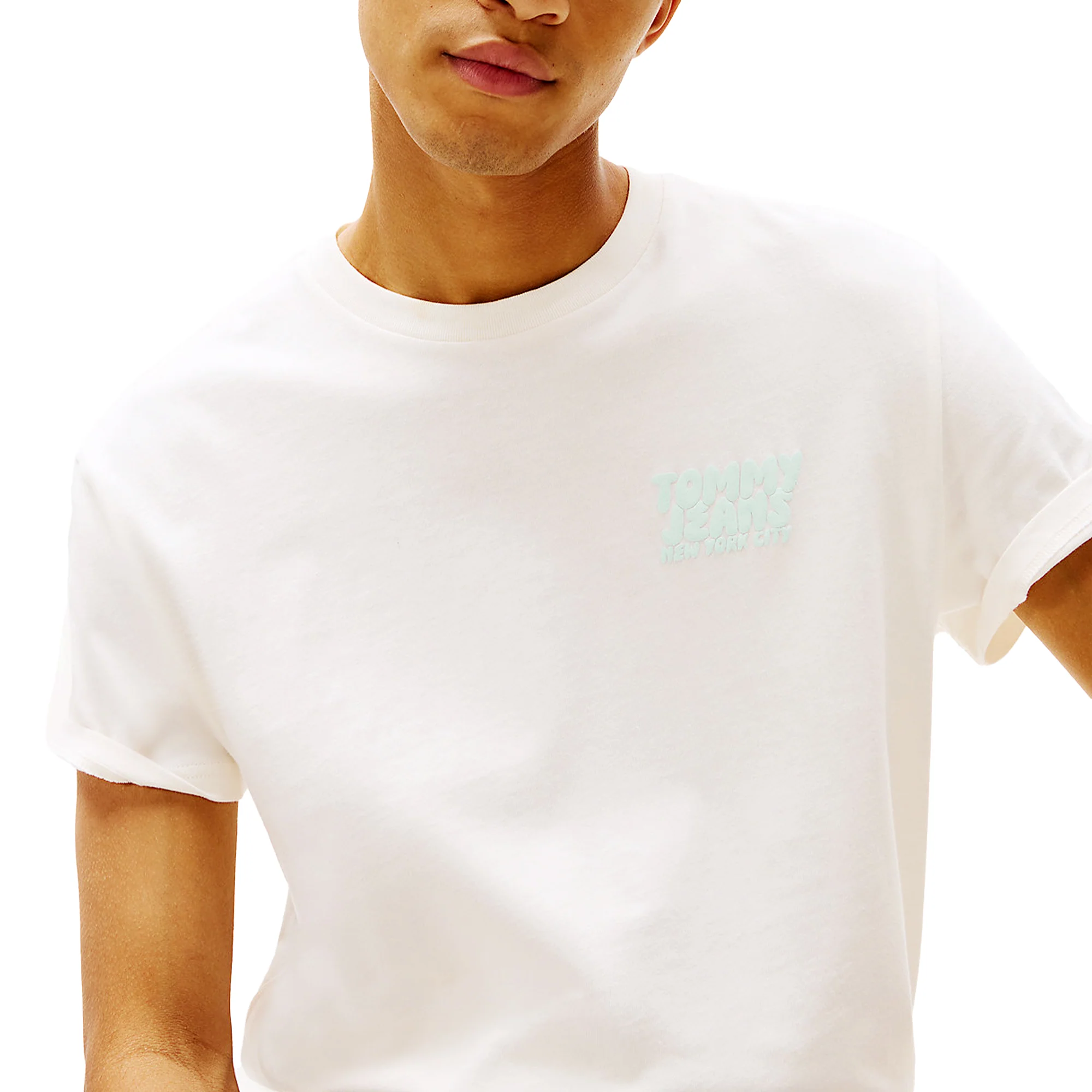 Tommy Jeans Bubble Logo Back Graphic T-Shirt White - Image 3