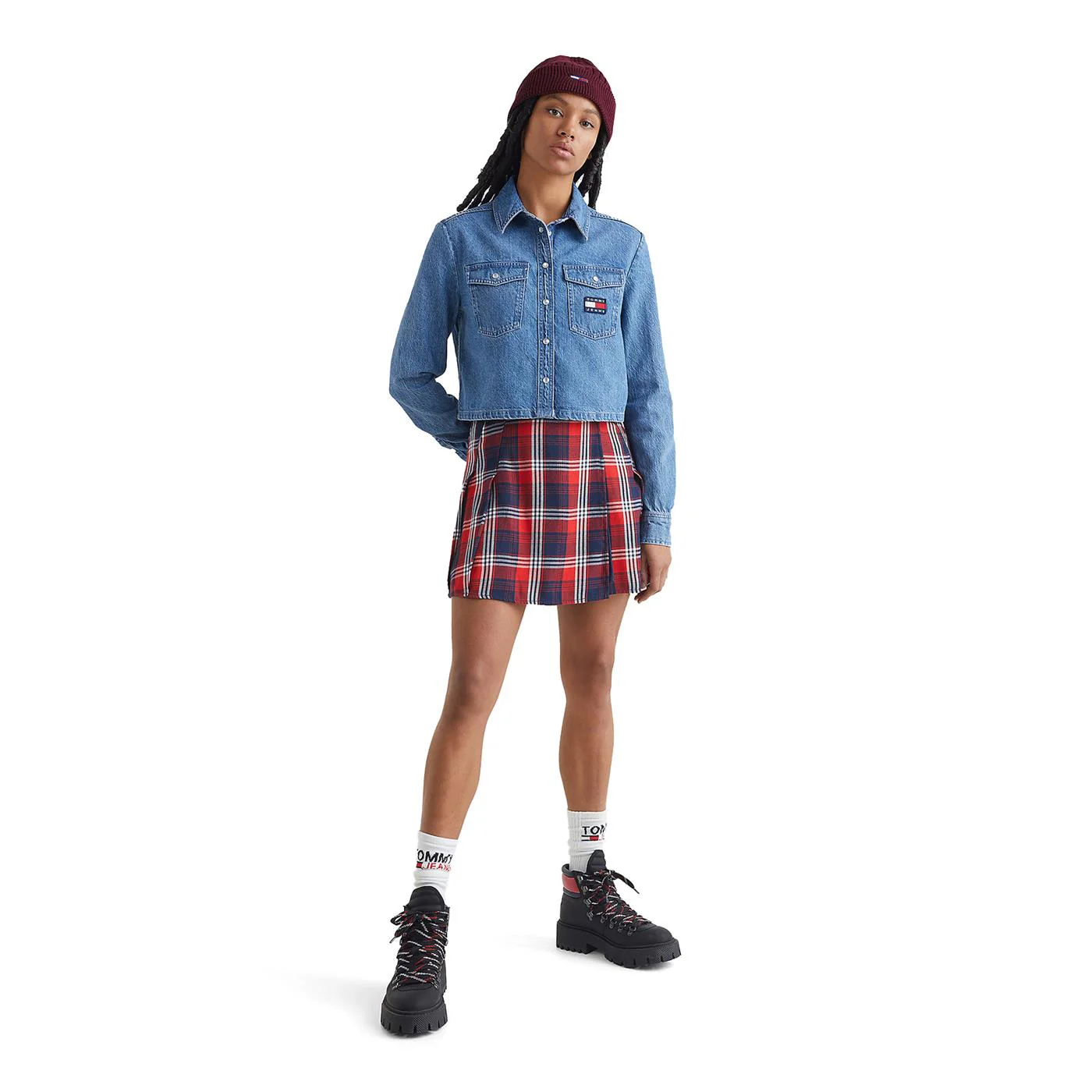 Tommy Jeans Cropped Denim Shirt Denim Medium - Image 2