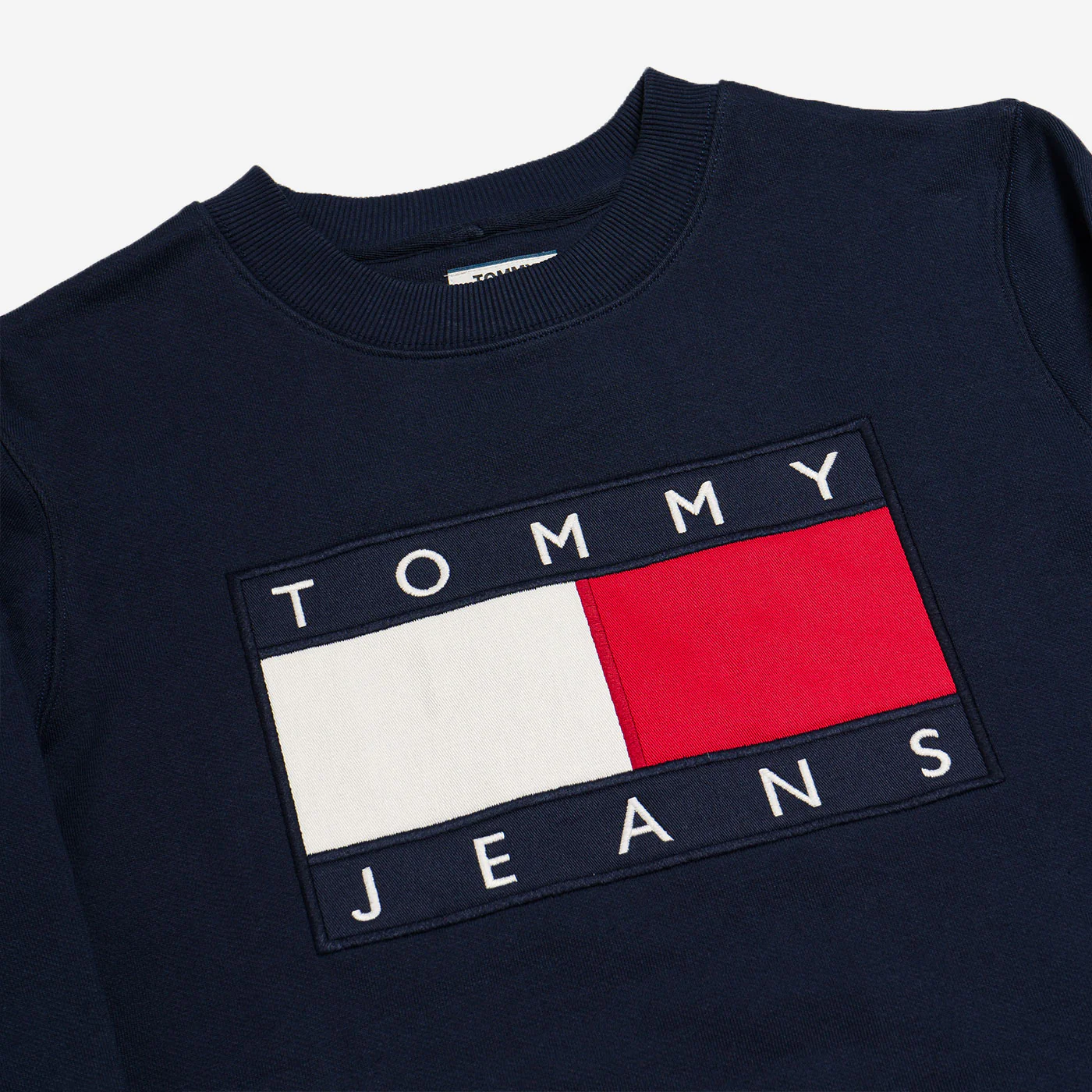 Tommy Jeans Flag Cropped Sweatshirt Black Iris - Image 3
